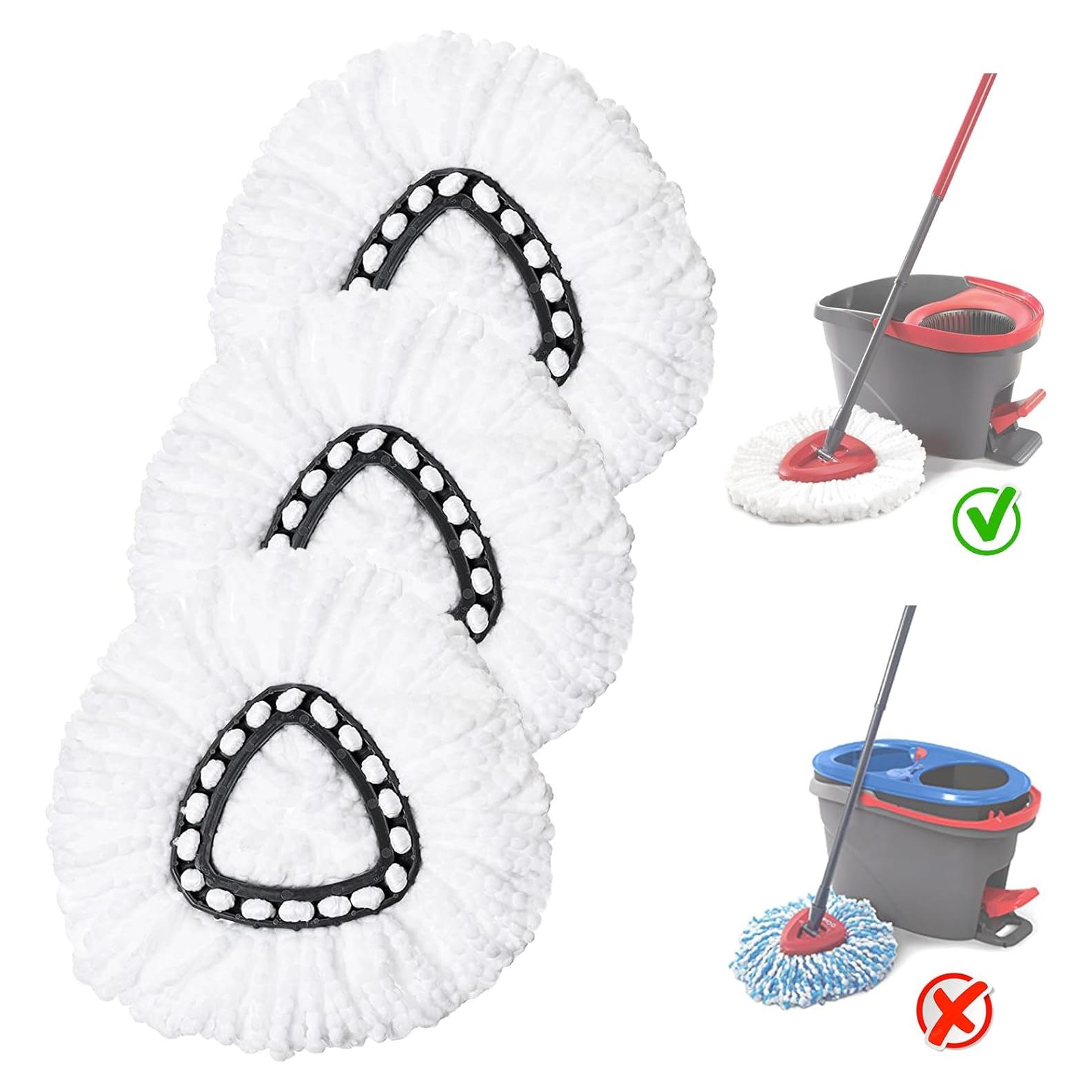 Paquete de 3 cabezales de mopa giratoria V-chen 100% microfibra