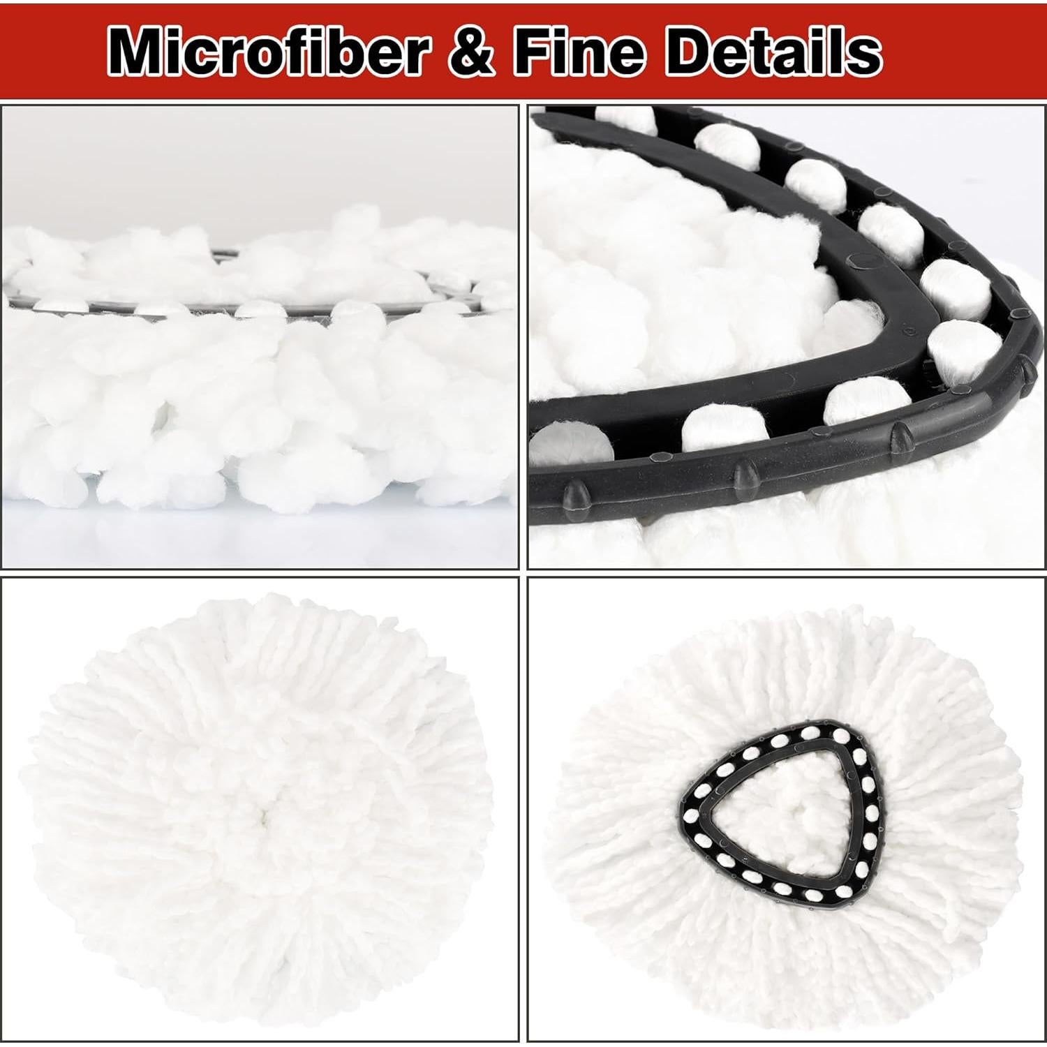 Paquete de 3 cabezales de mopa giratoria V-chen 100% microfibra