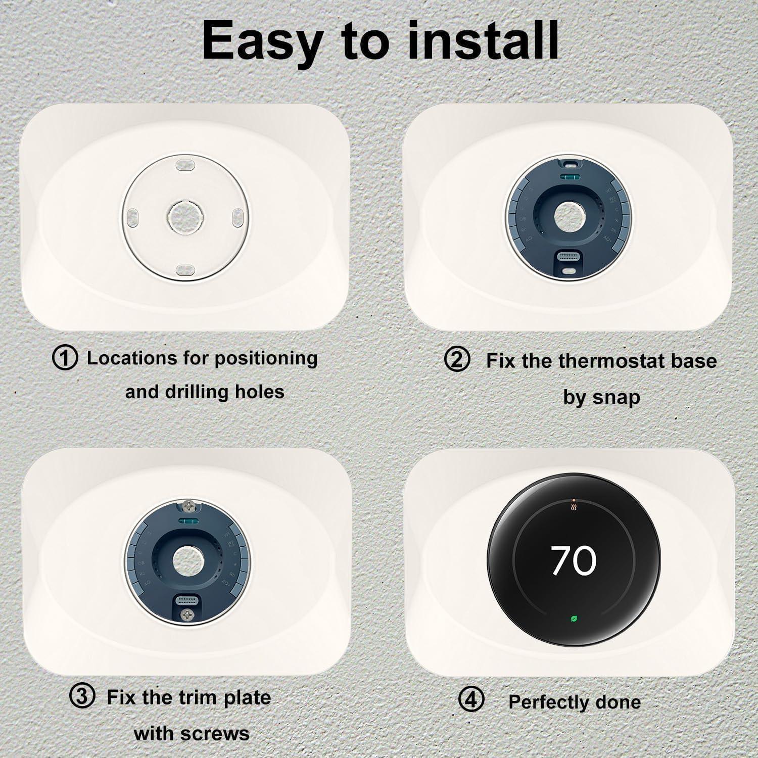 Cubierta de Placa de Pared BAOKZZOM para Nest Thermostat 4 Beige