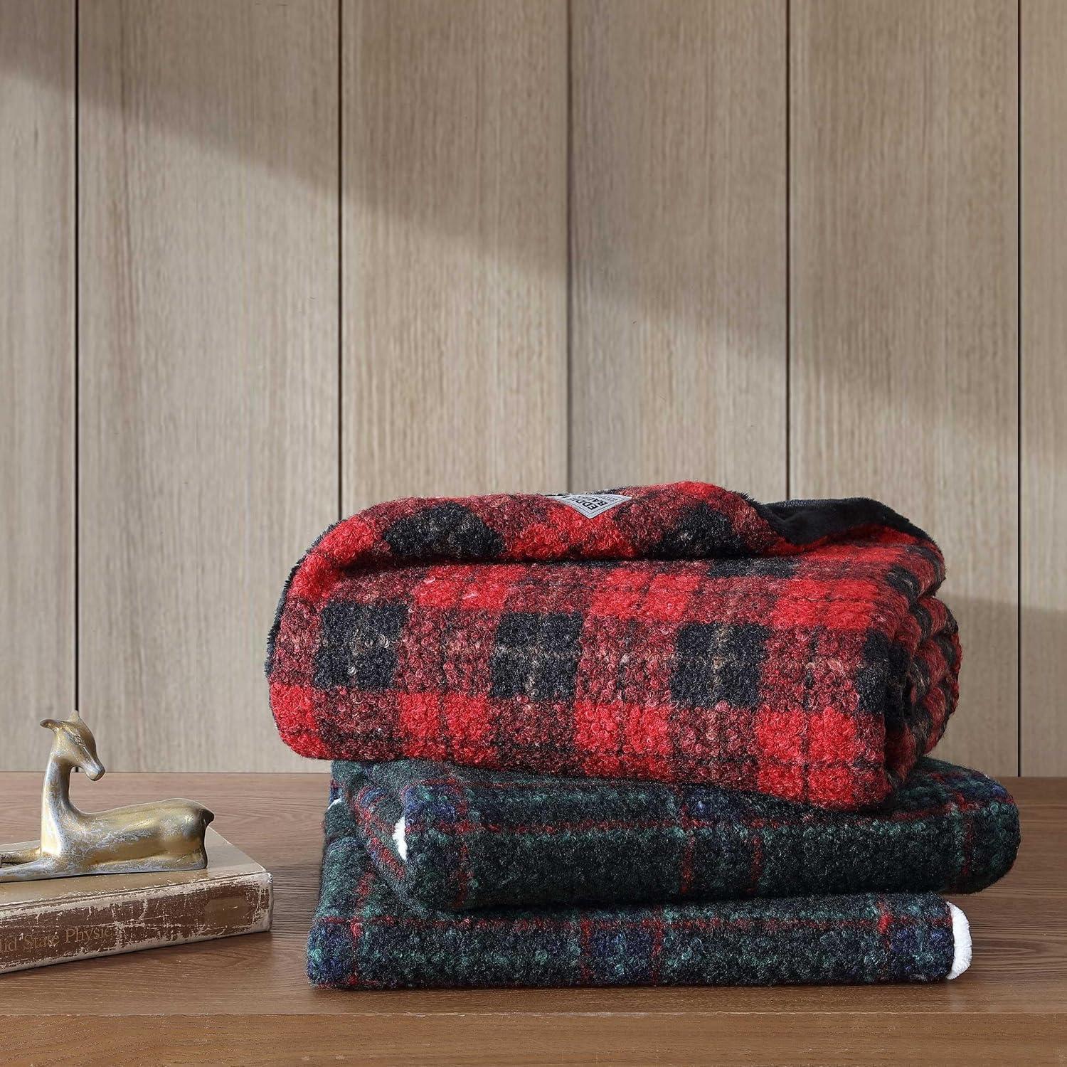 Manta de Lanzamiento Eddie Bauer Cuadro Capitol Hill Rojo 127x178cm