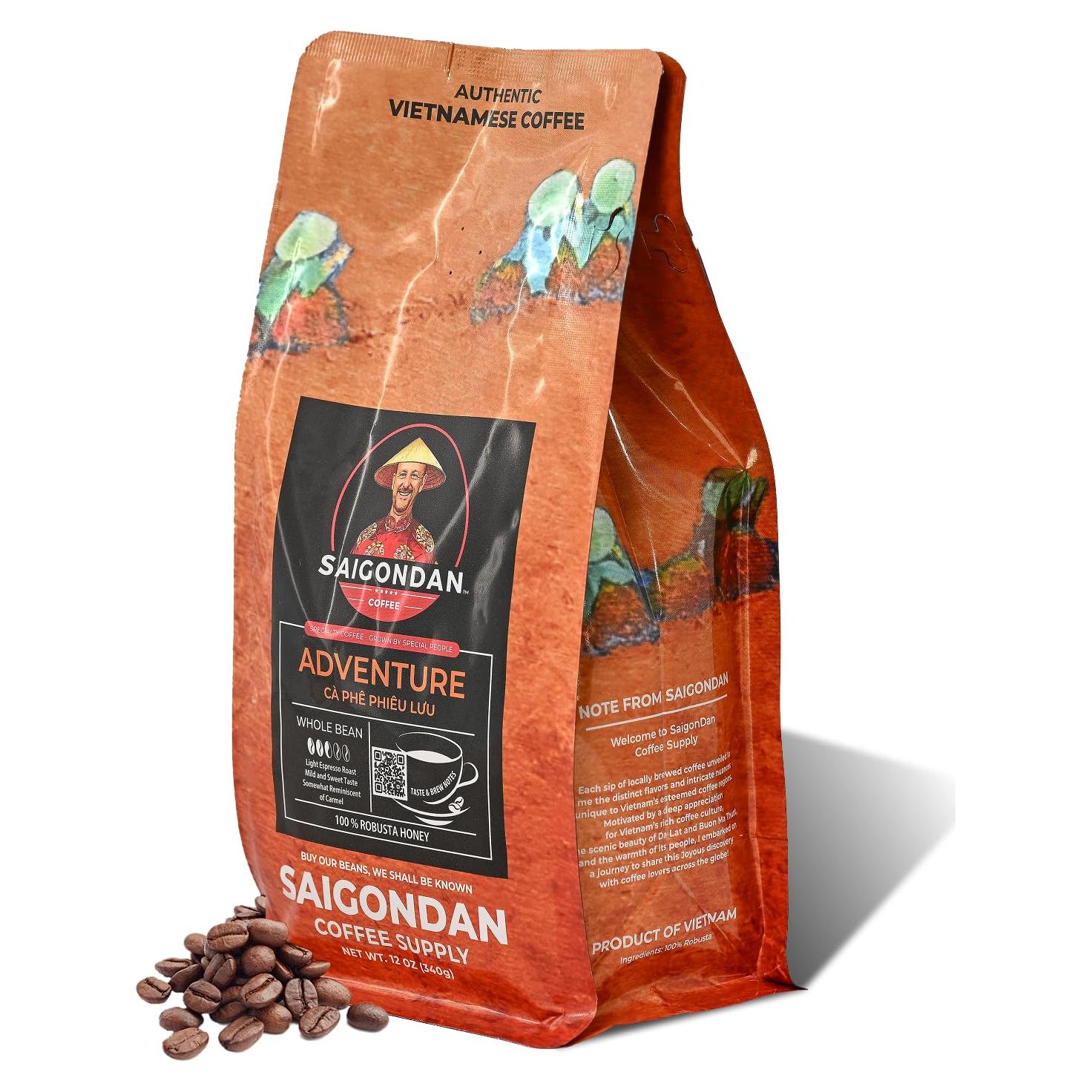 Café en Grano Saigondan Aventura 340g - 100% Robusta Vietnamita