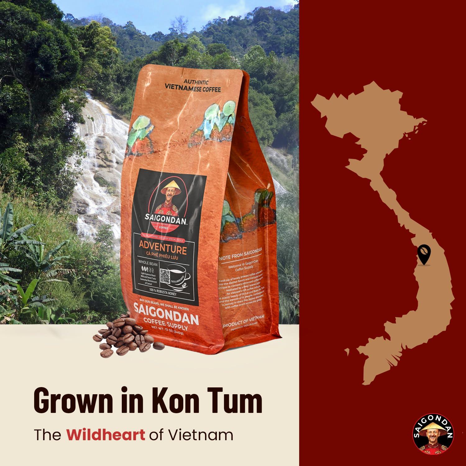 Café en Grano Saigondan Aventura 340g - 100% Robusta Vietnamita