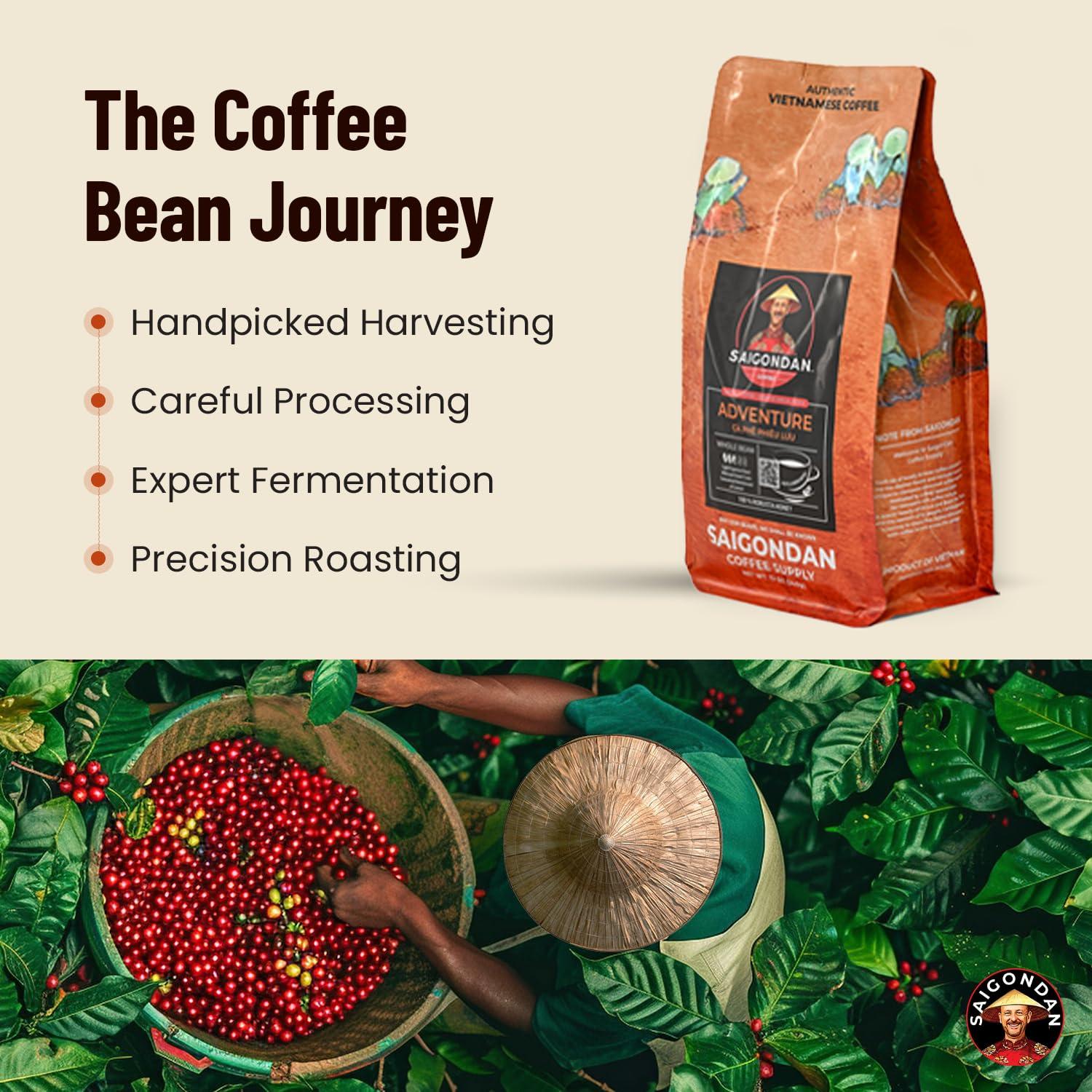Café en Grano Saigondan Aventura 340g - 100% Robusta Vietnamita