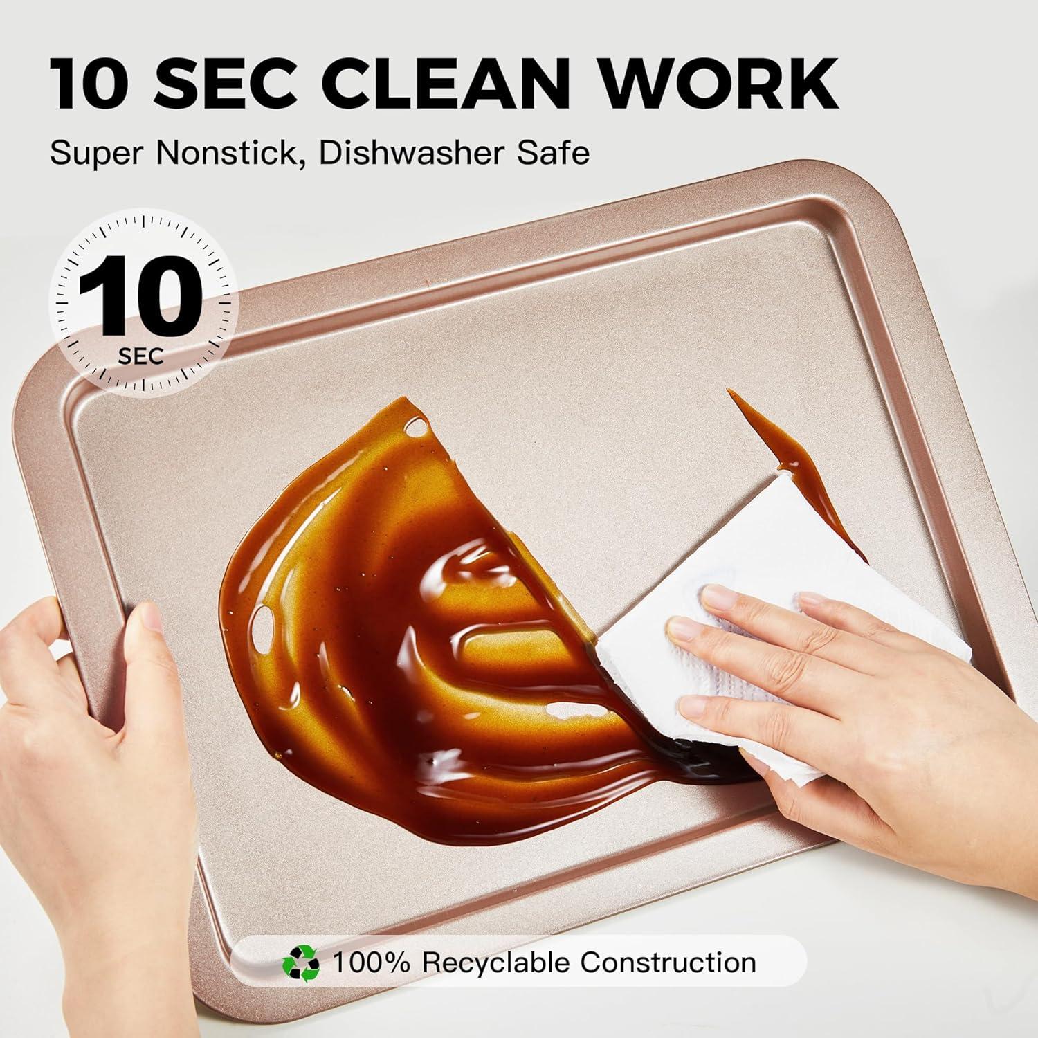 Juego de Bandejas para Hornear HONGBAKE 3 Piezas Antiadherente