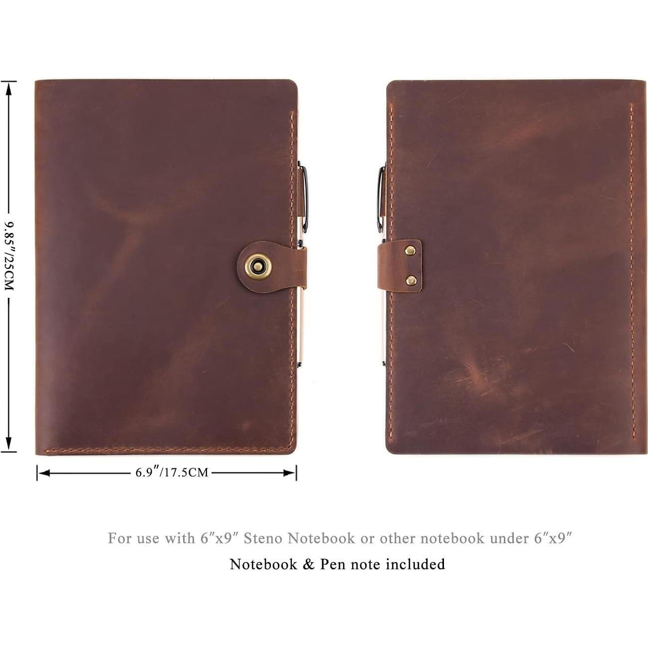 Cubierta de Cuaderno de Cuero Fasjosma A5 Marrón Hecha a Mano