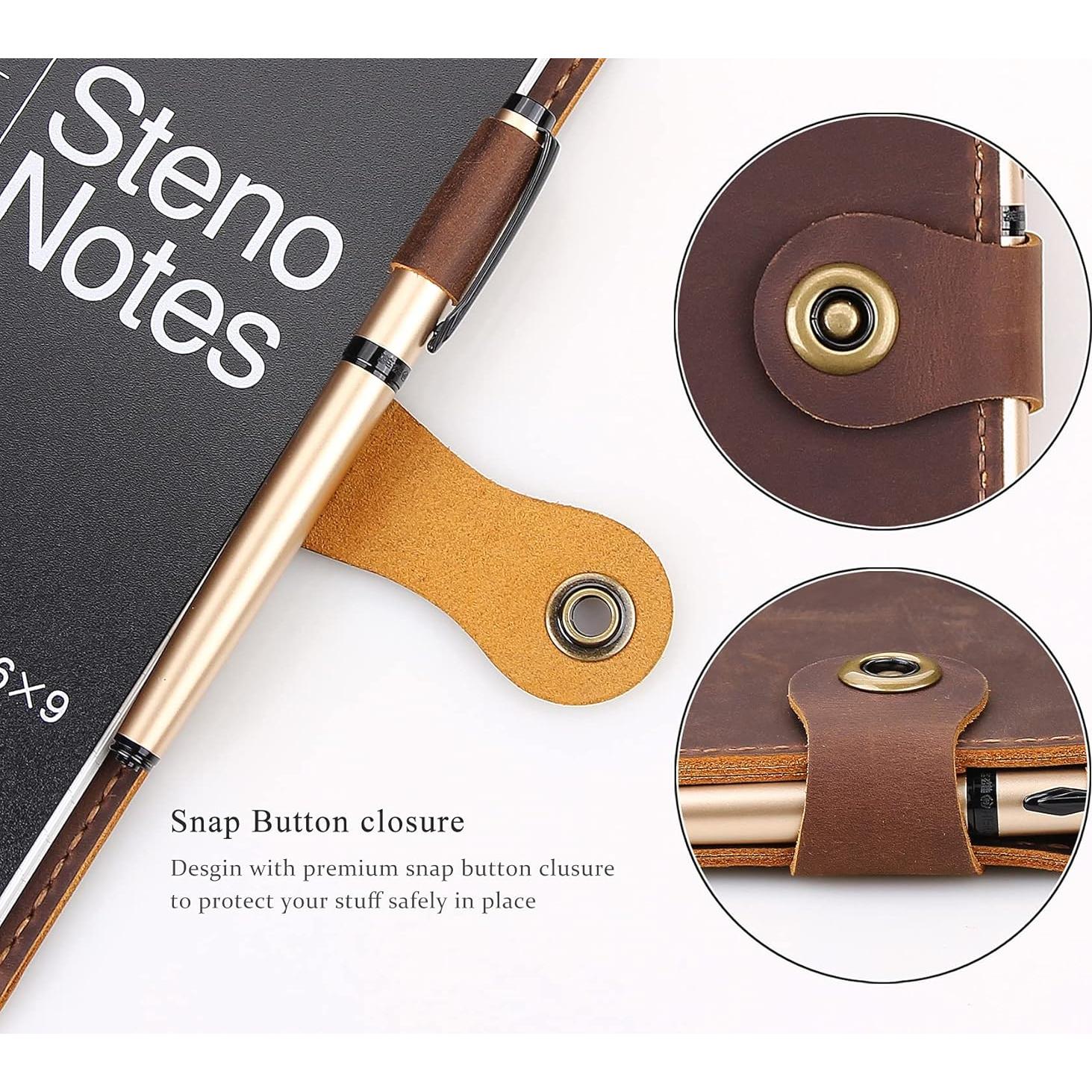 Cubierta de Cuaderno de Cuero Fasjosma A5 Marrón Hecha a Mano