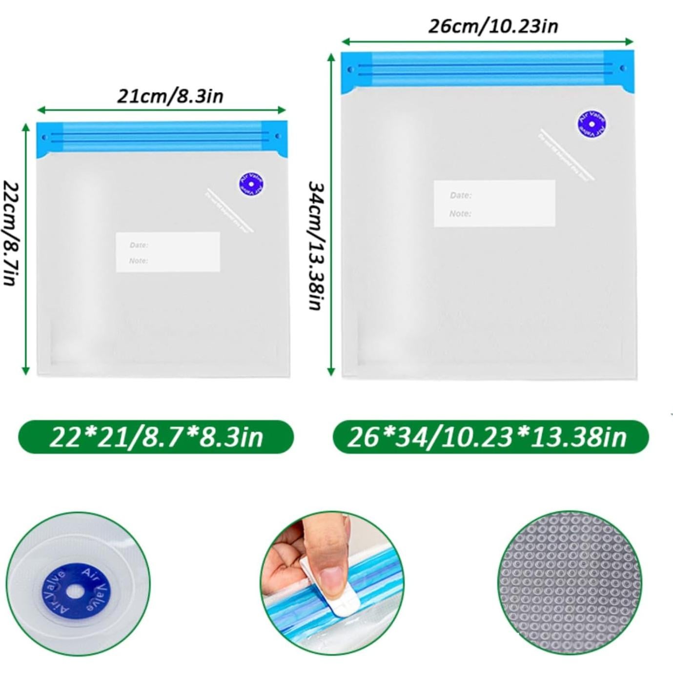 Bolsas Sous Vide Domsanistor 20 PCS Reutilizables Sin BPA