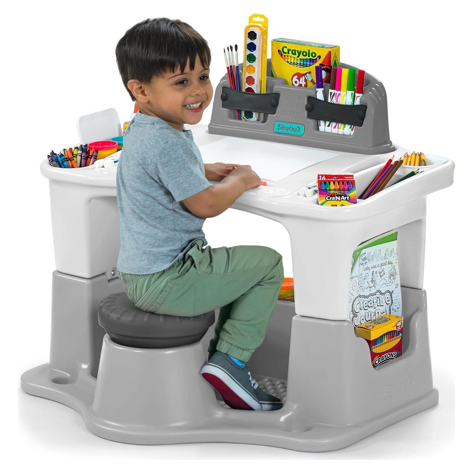 Conjunto de Mesa y Silla de Arte Simplay3 para Niños - Gris