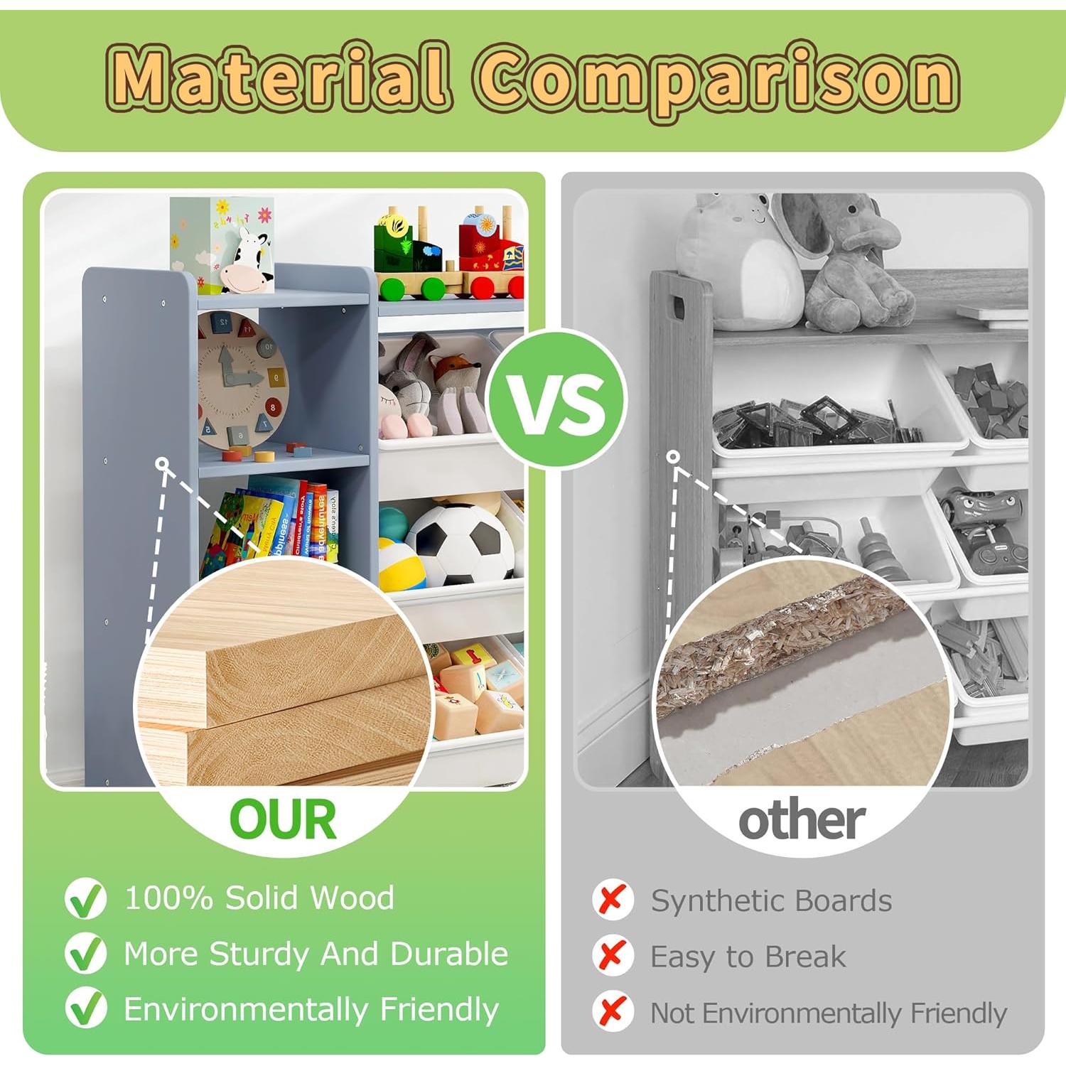 Organizador de Juguetes MallBest SNG01-GW 4 Niveles Madera