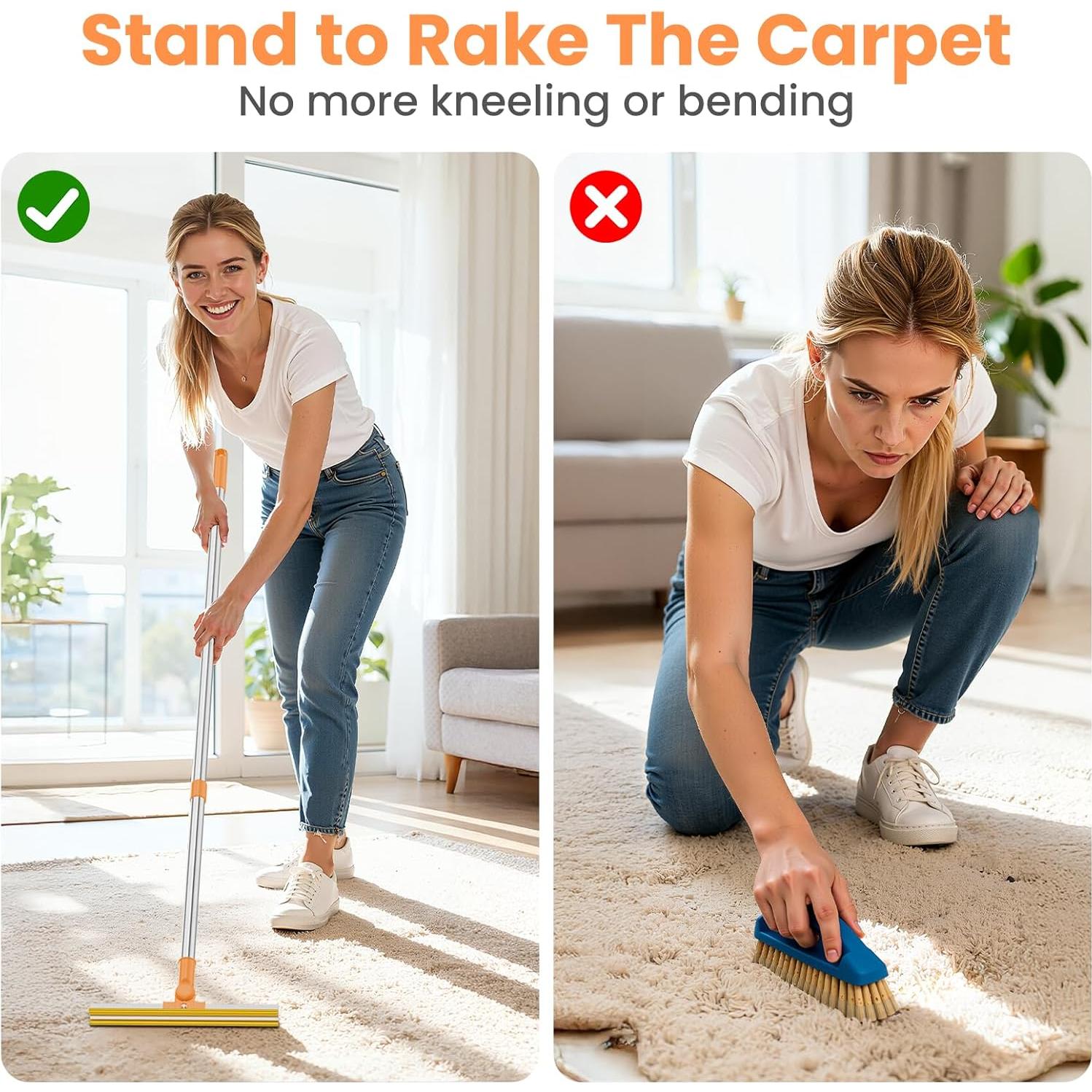 Rastrillo de Alfombra Bolfie 3 en 1 para Pelo de Mascotas 139.7 cm