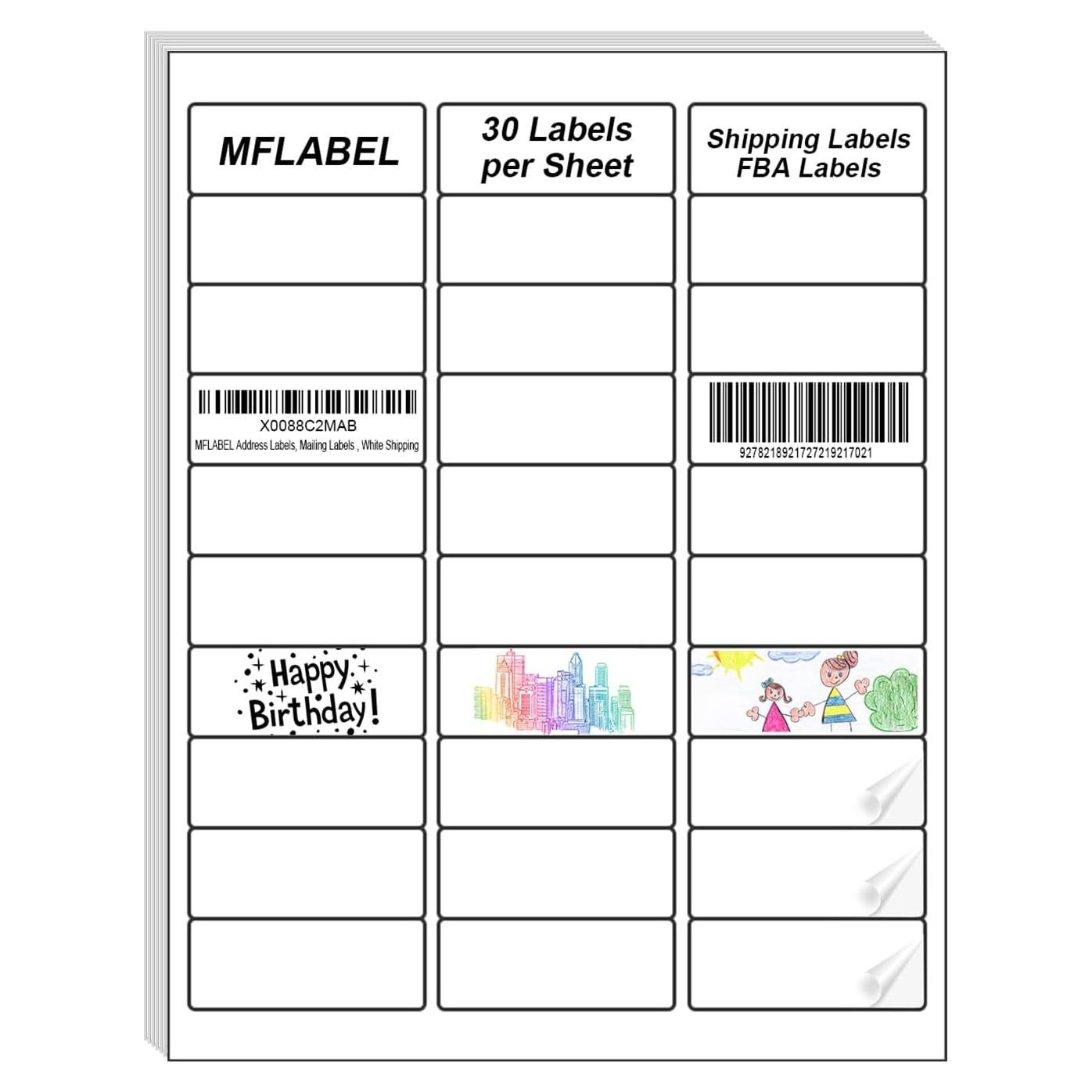 Etiquetas de Envío MFLABEL 1" x 2-5/8" 1500 Adhesivas Blancas