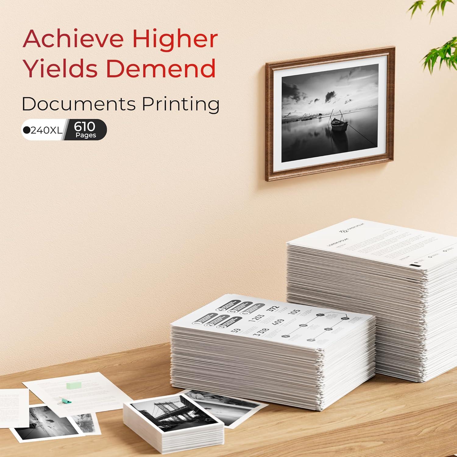 Cartucho de Tinta Negra Remanufacturado ejet 240XL para Canon