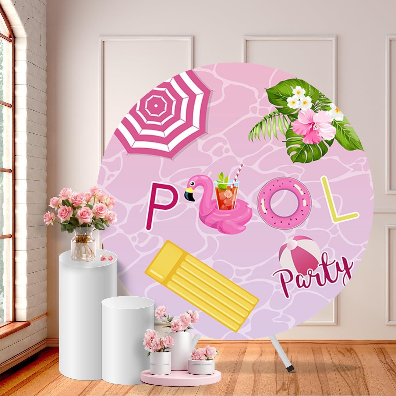 Fondo Redondo de Fiesta CHNYWORK 0.91m Tropical con Flamencos