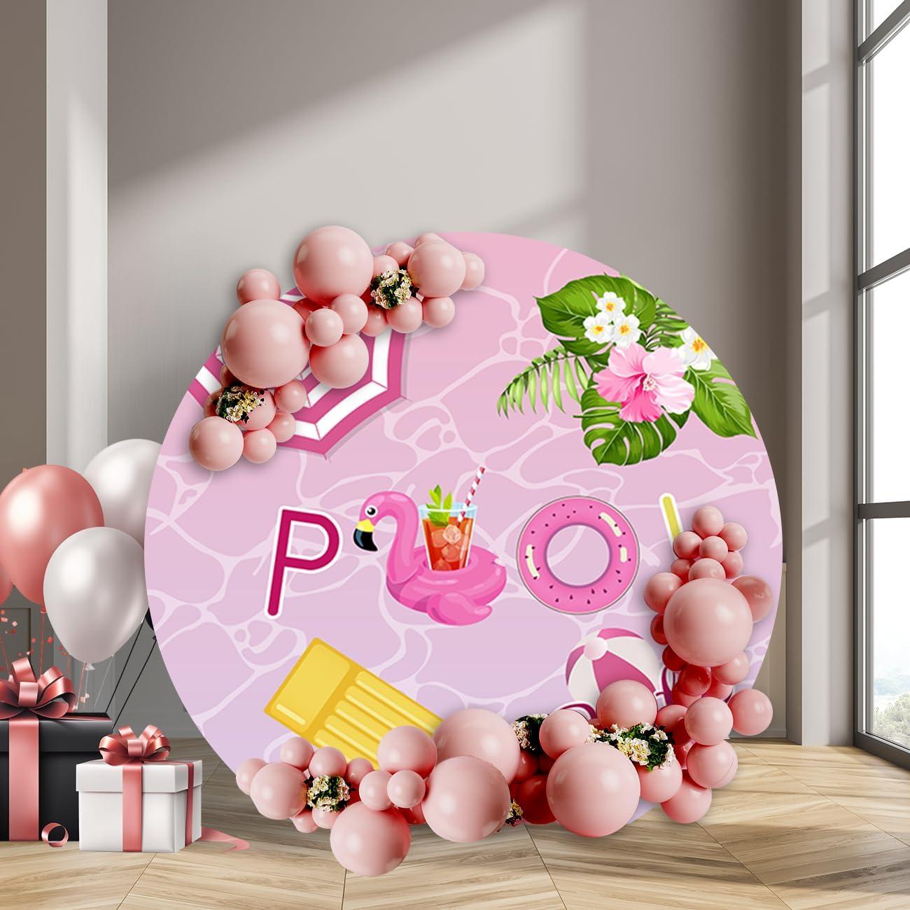 Fondo Redondo de Fiesta CHNYWORK 0.91m Tropical con Flamencos
