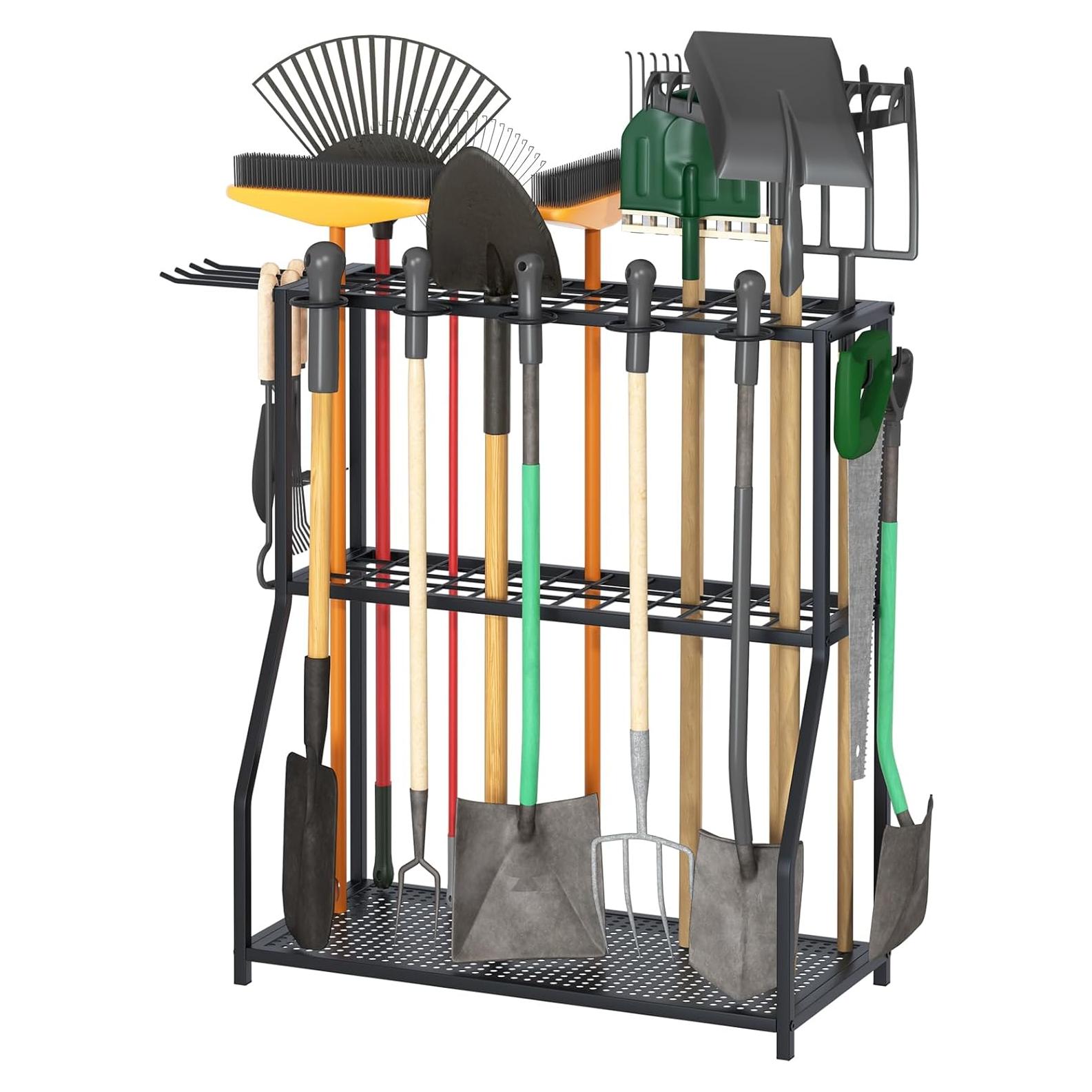 Organizador de Herramientas de Jardín Azheruol 60x40x97 cm Negro