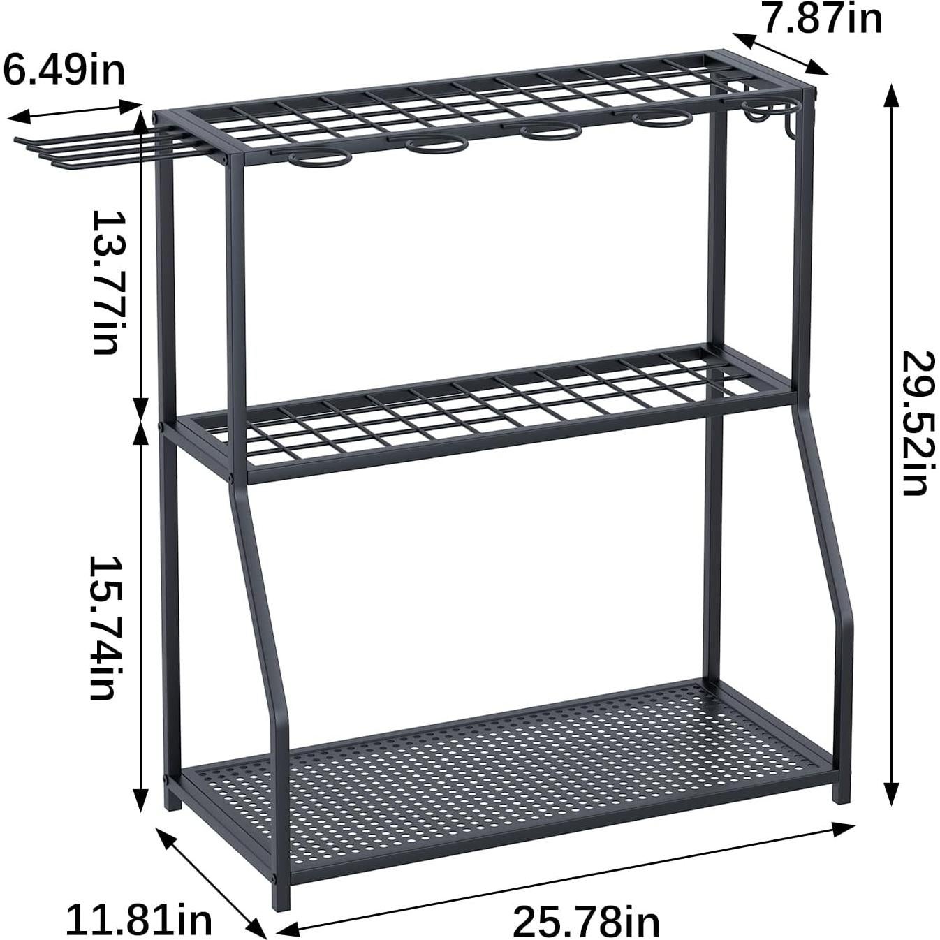 Organizador de Herramientas de Jardín Azheruol 60x40x97 cm Negro