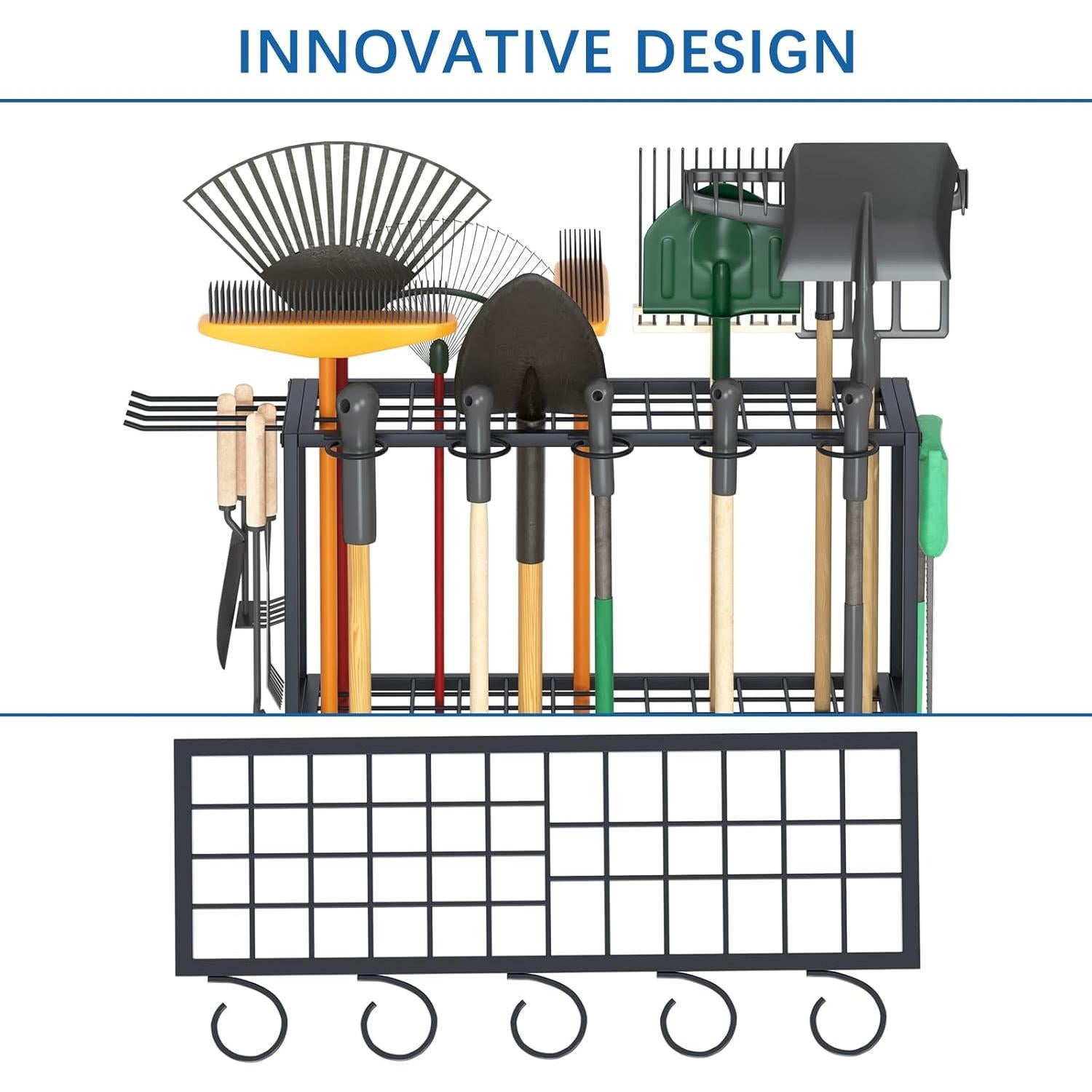 Organizador de Herramientas de Jardín Azheruol 60x40x97 cm Negro