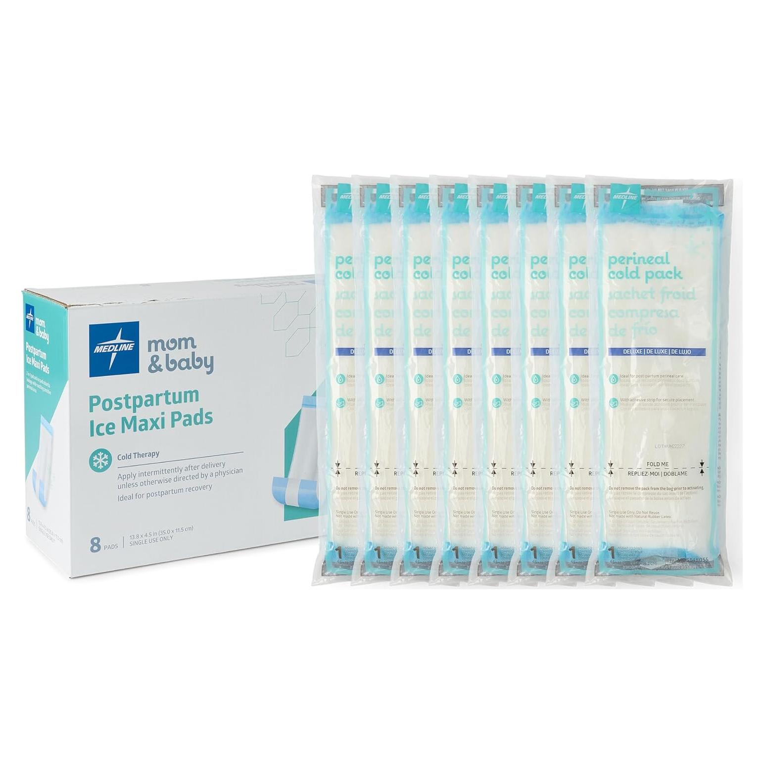 Almohadilla Perineal Absorbente 2-en-1 Medline con Hielo Frío