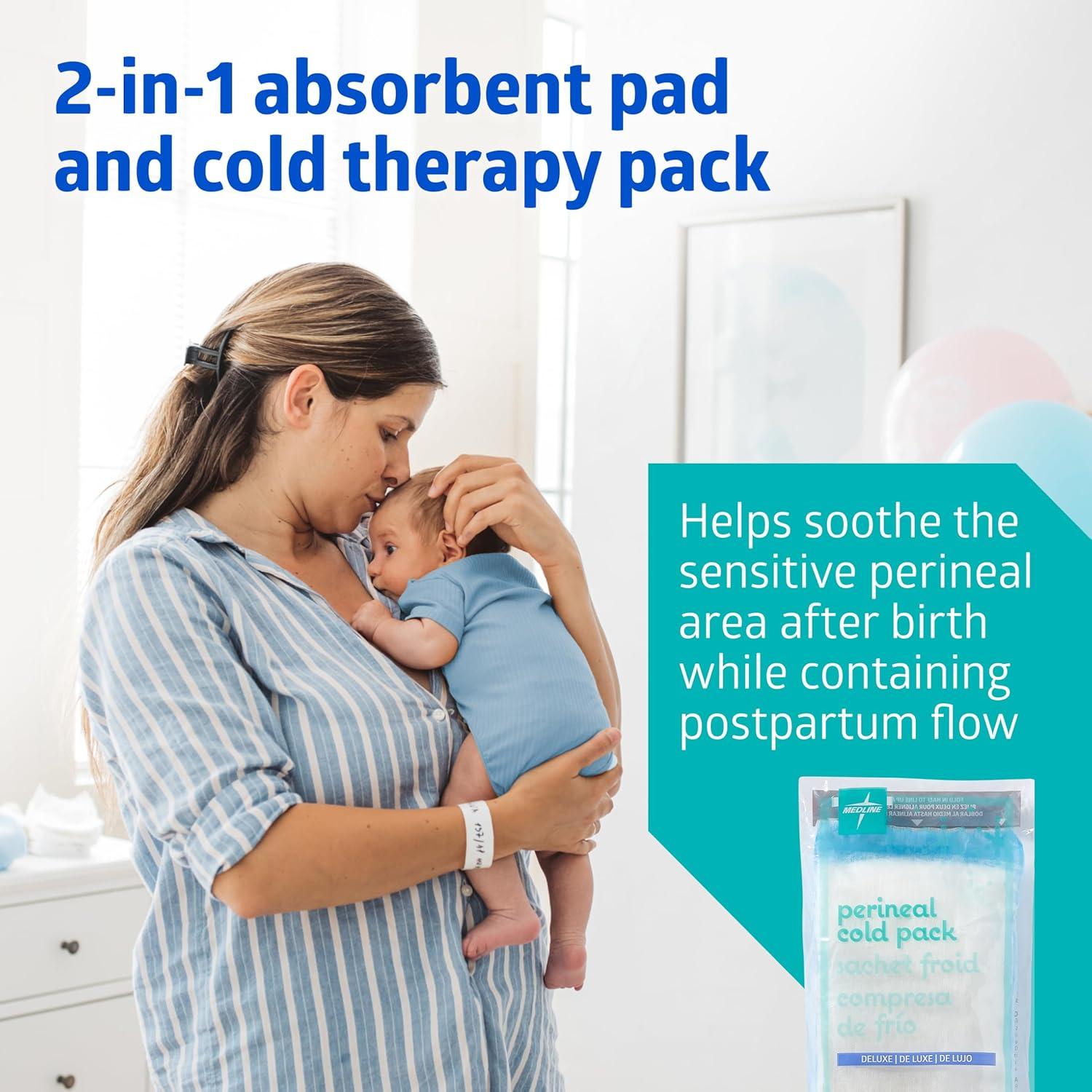 Almohadilla Perineal Absorbente 2-en-1 Medline con Hielo Frío