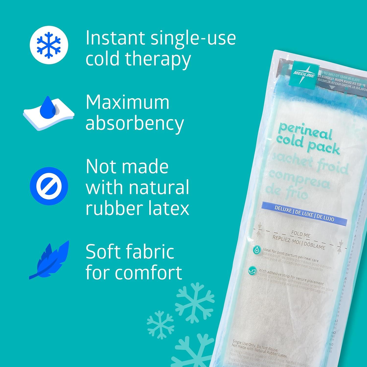 Almohadilla Perineal Absorbente 2-en-1 Medline con Hielo Frío