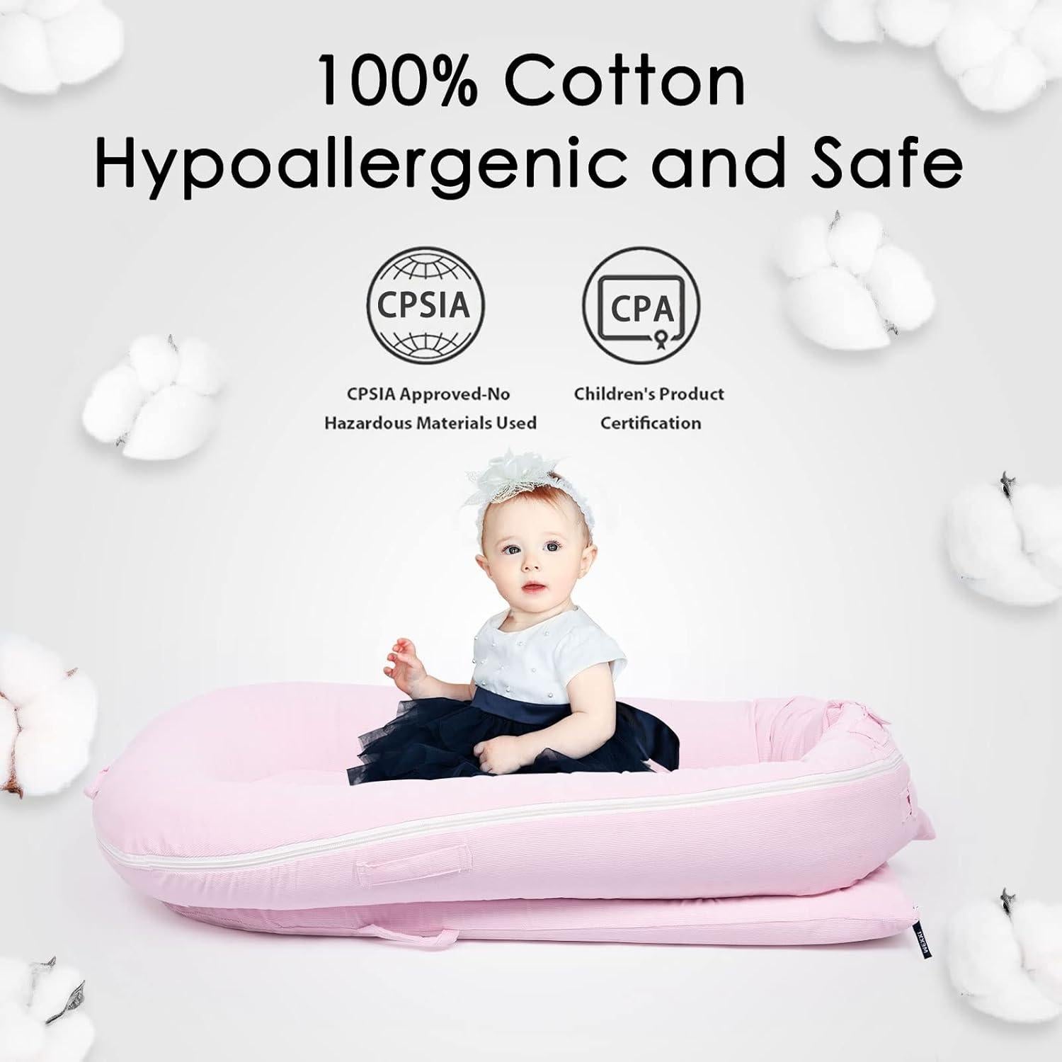 Cubierta de Nido de Bebé MEXXI para Dockatot Deluxe+ Rosa