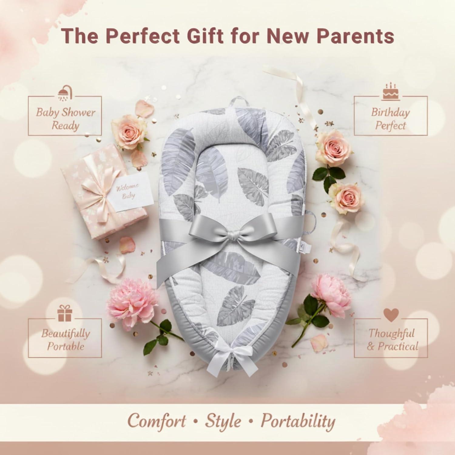 Cojín Nido para Bebé Cute Cuddles Gris 0-24 Meses Algodón