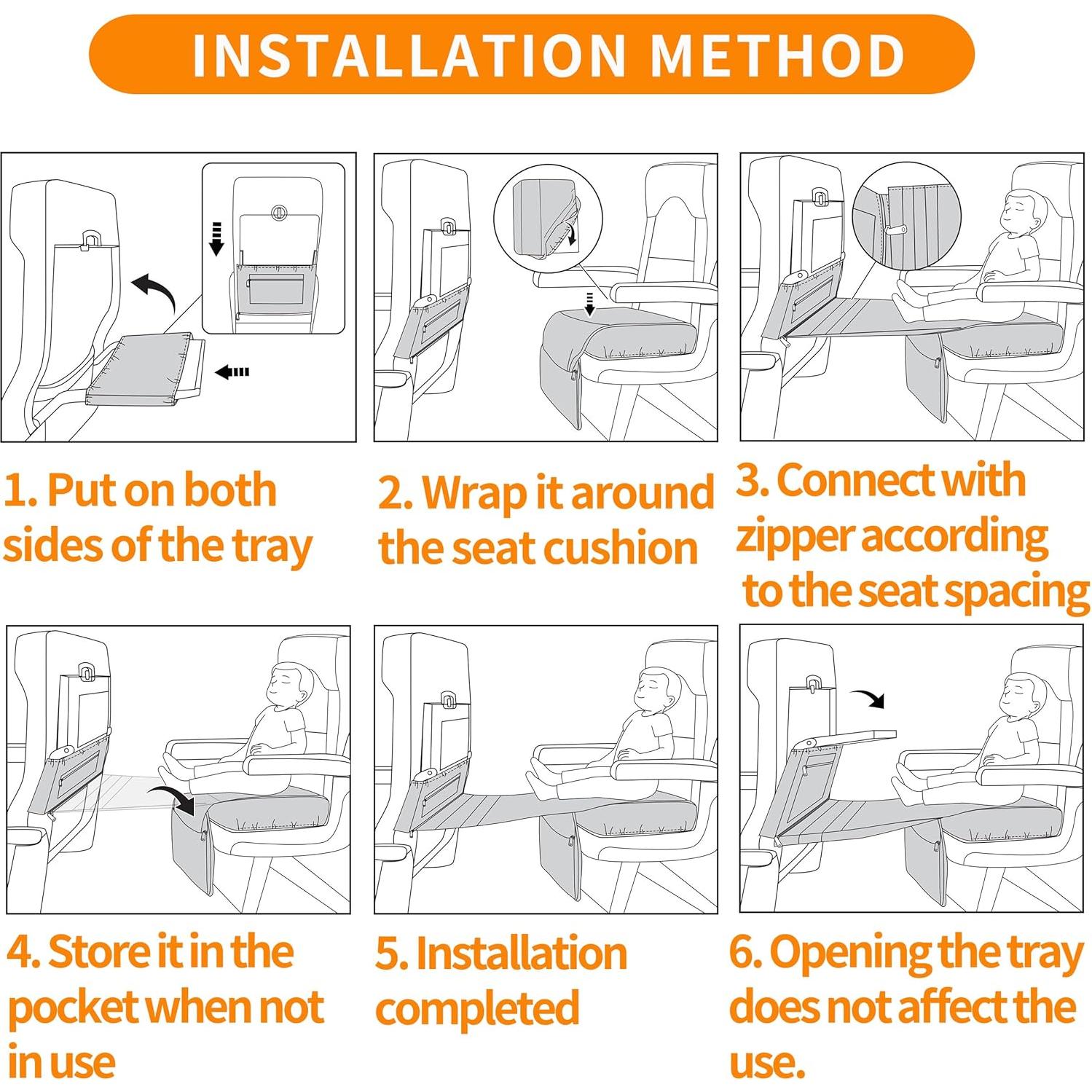 Cama de avión portátil BakCover para niños pequeños - 80x45 cm