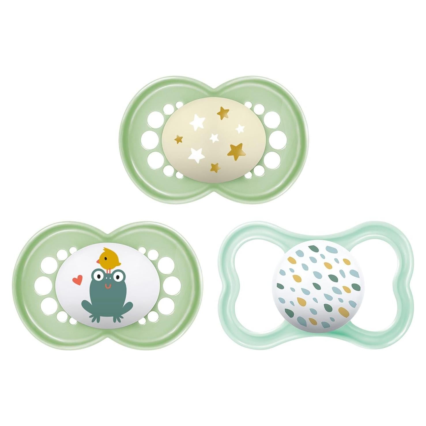Chupete MAM 16+ Meses 3-Pack Silicona Libre BPA Verde Pálido