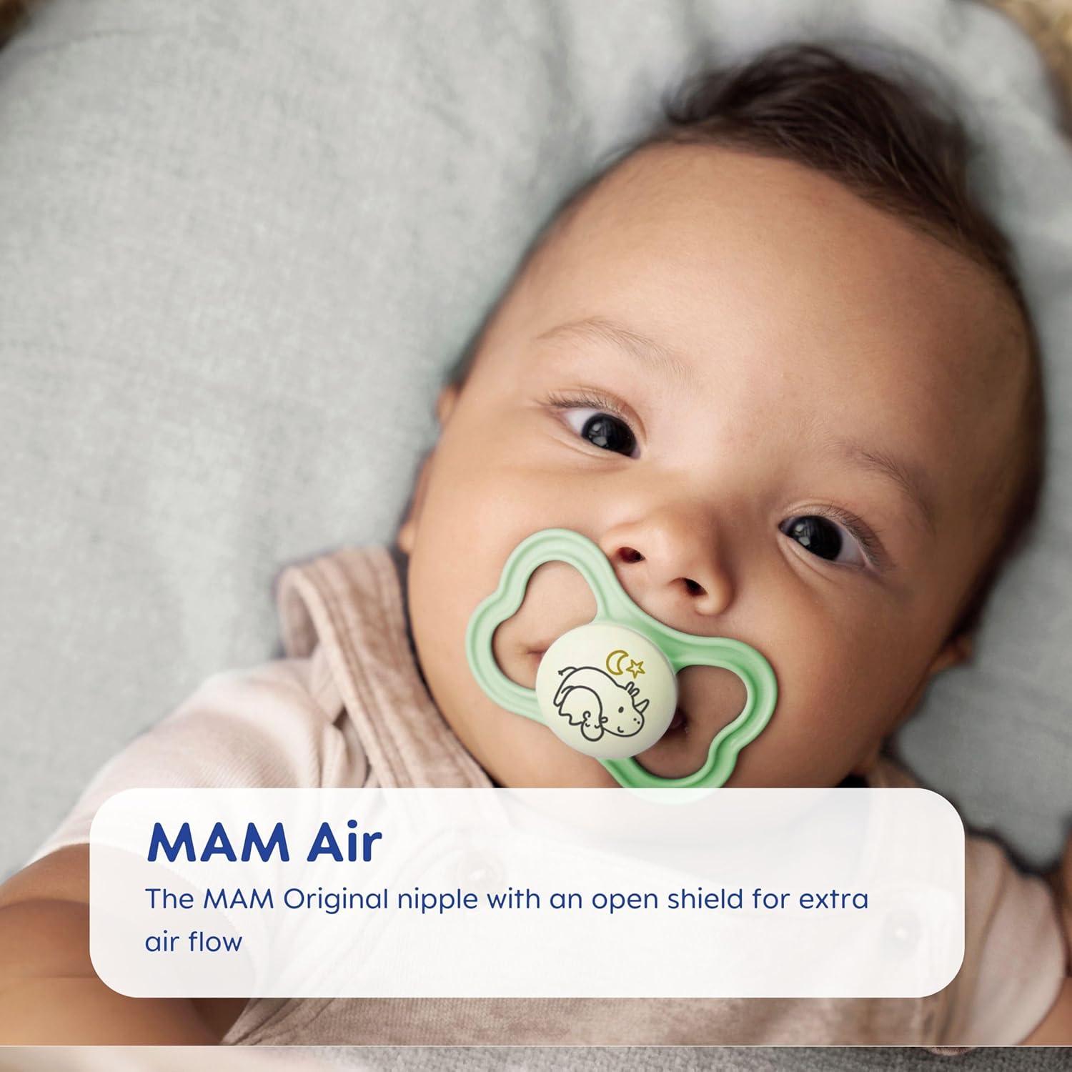 Chupete MAM 16+ Meses 3-Pack Silicona Libre BPA Verde Pálido