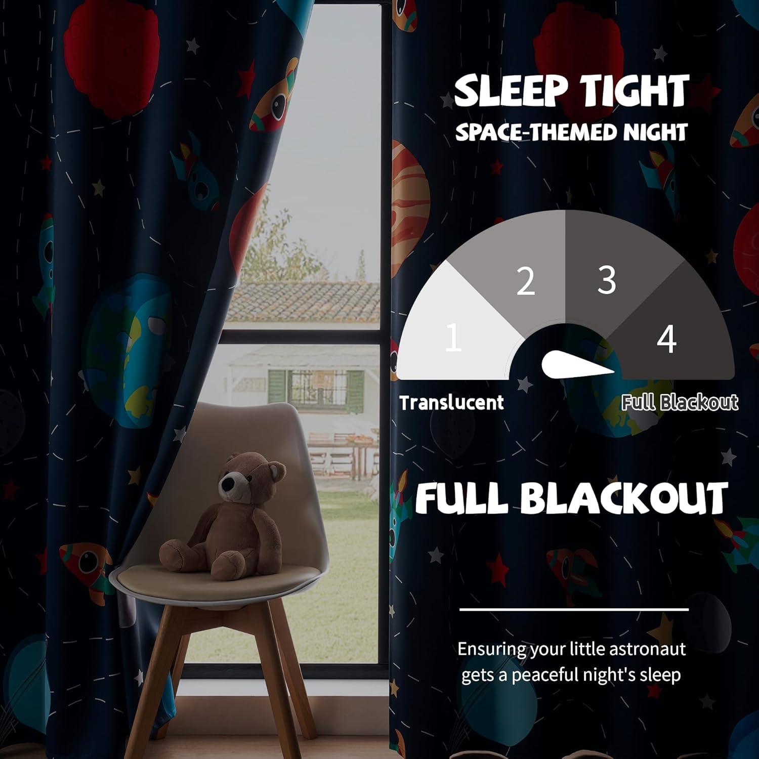 Cortinas Opacas BOHOMOCASA KIDS1astronaut 107x137 cm 2 Paneles