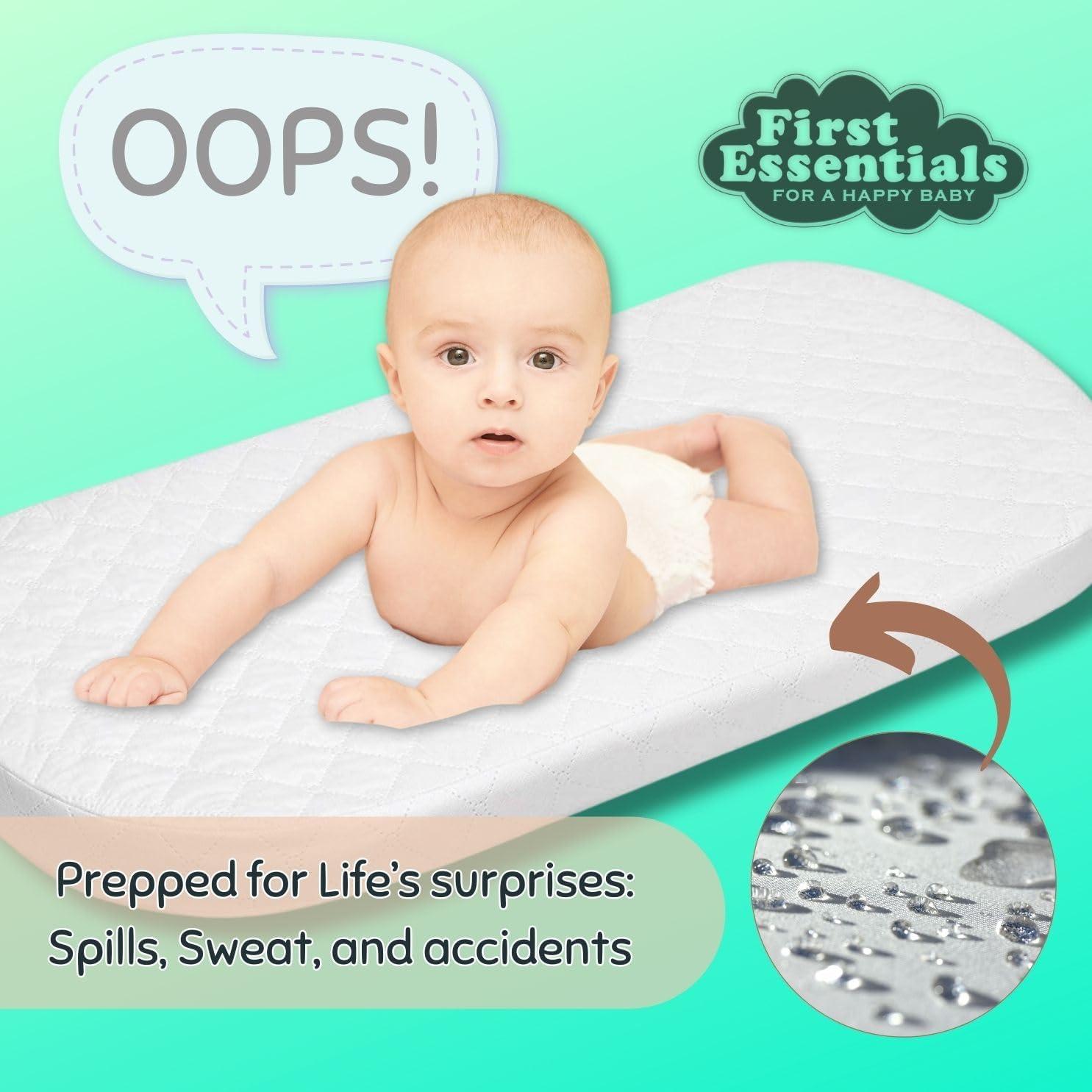 Colchón Ovalado para Cuna de Bebé First Essentials 30x66 cm