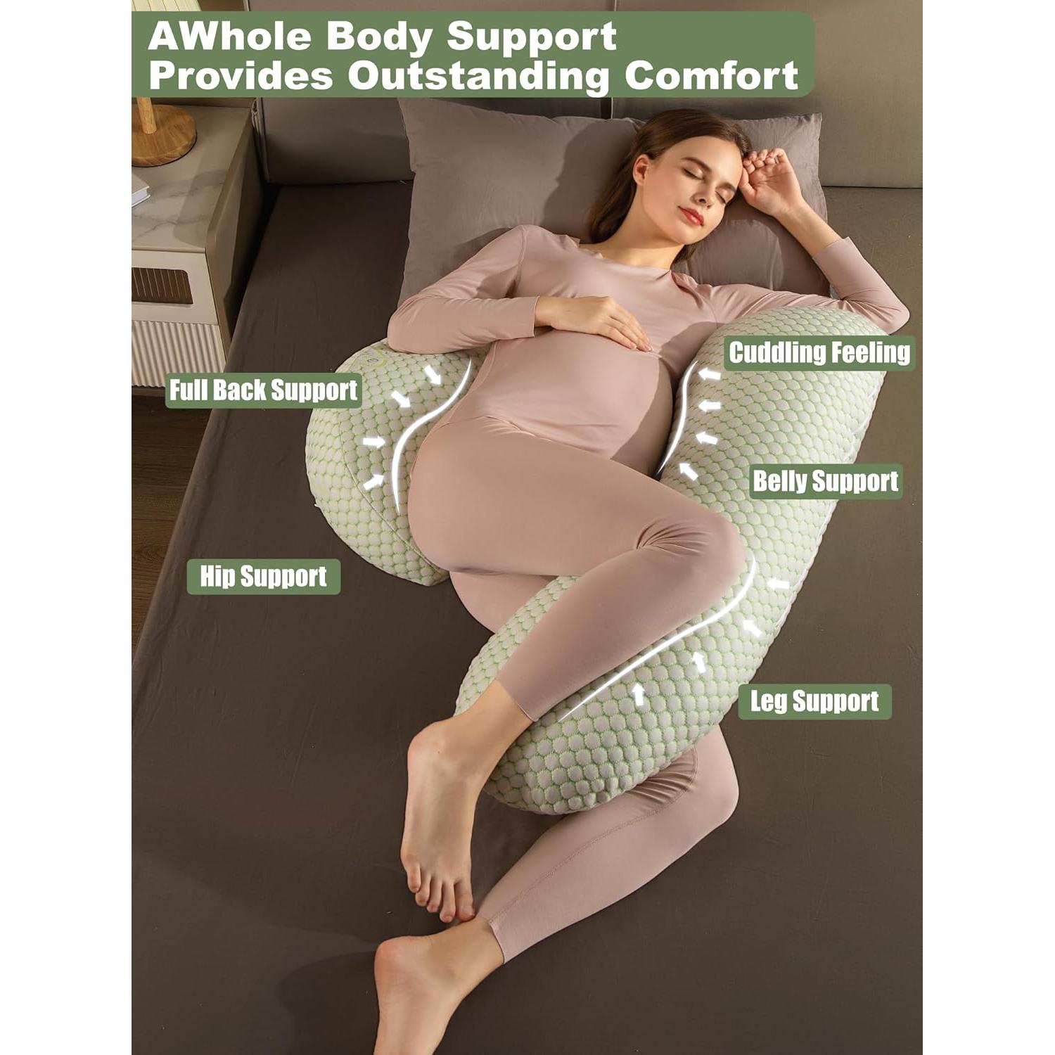 Cojín de Embarazo Anfrandce Grande Forma de L Verde