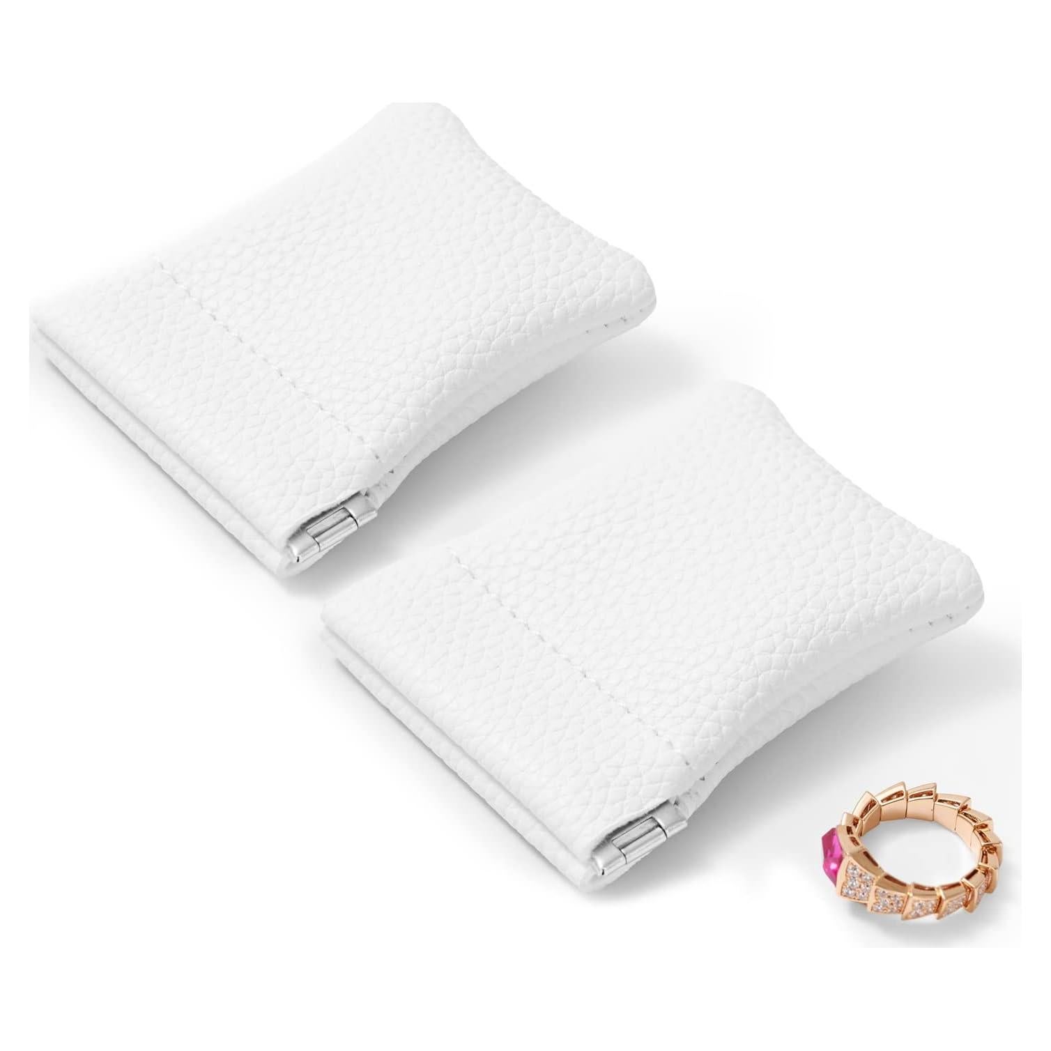 Pouch de Joyería Woodten 2 Pack Cuero Sintético Blanco