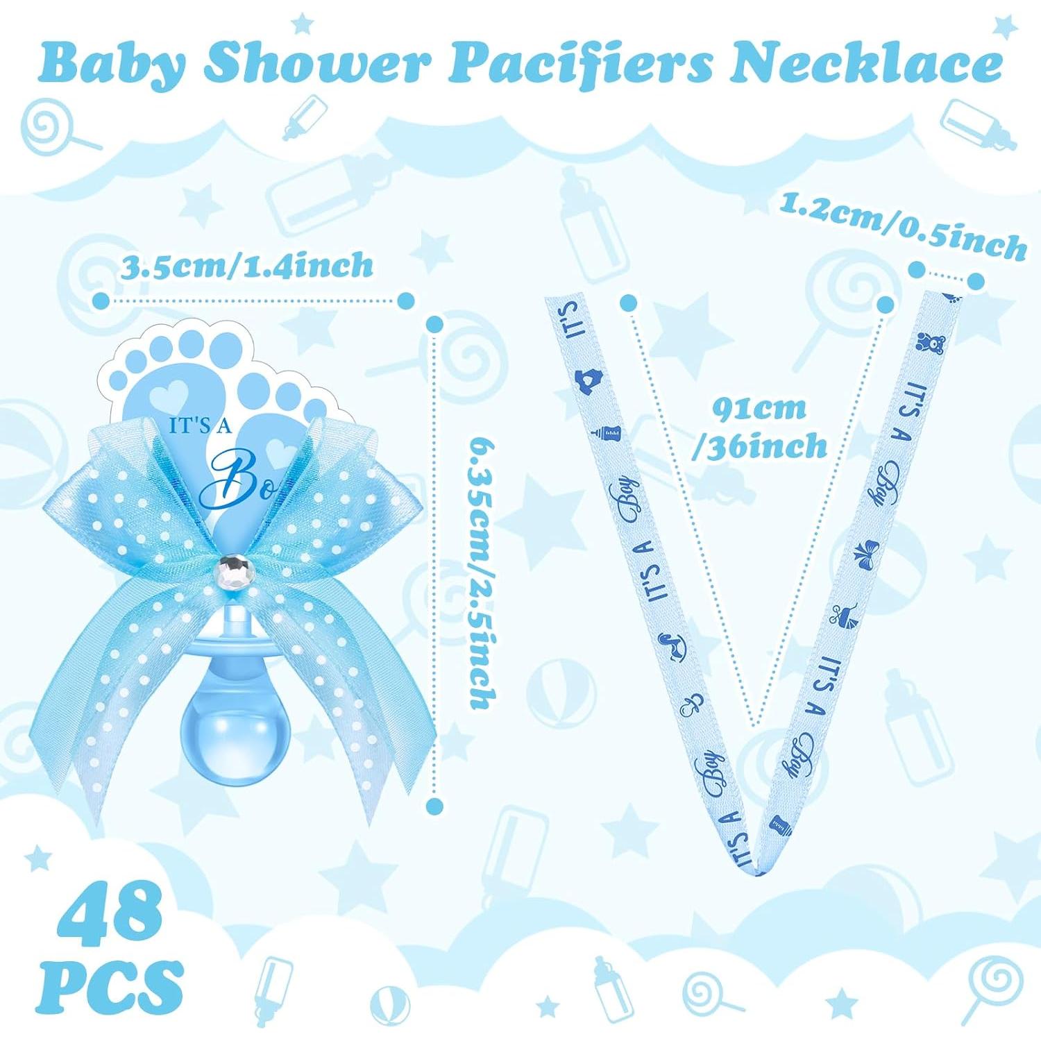 Collares de Chupete XunYee 48 Pcs Baby Shower Azul