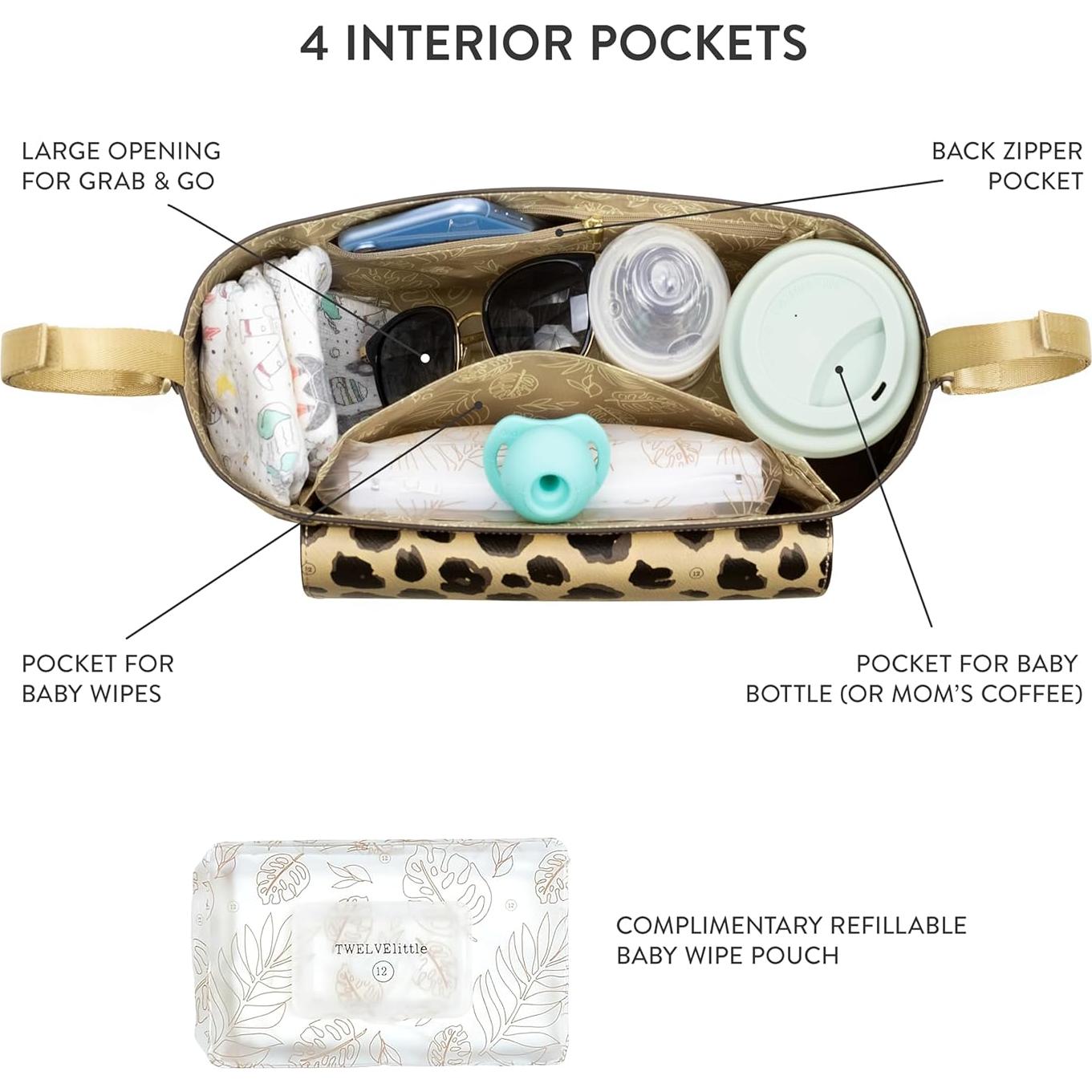 Caddy de Carro TWELVElittle Peek A Boo en Cuero Vegano Leopardo