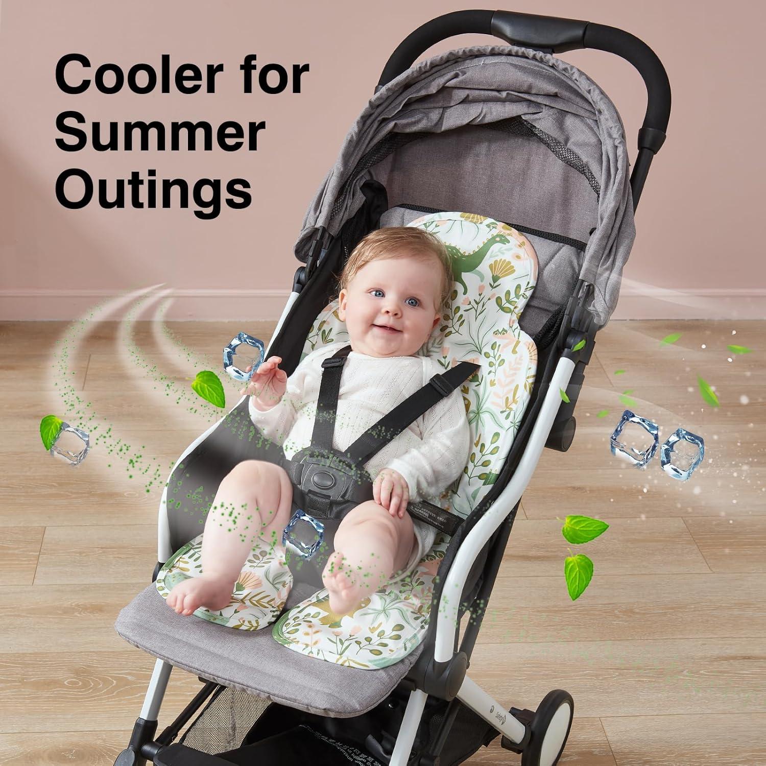 Almohadilla Enfriadora de Gel para Cochecito Bebé Dinosaurio 71x33cm