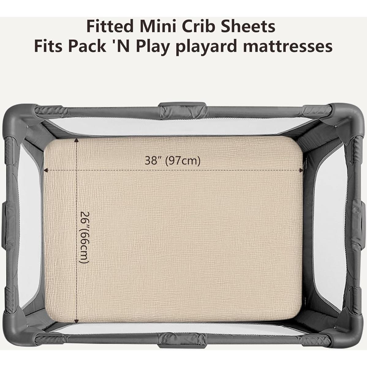 Sábanas de Muselina para Cuna Bearmoss 100% Algodón 38x26 cm - 2 Piezas