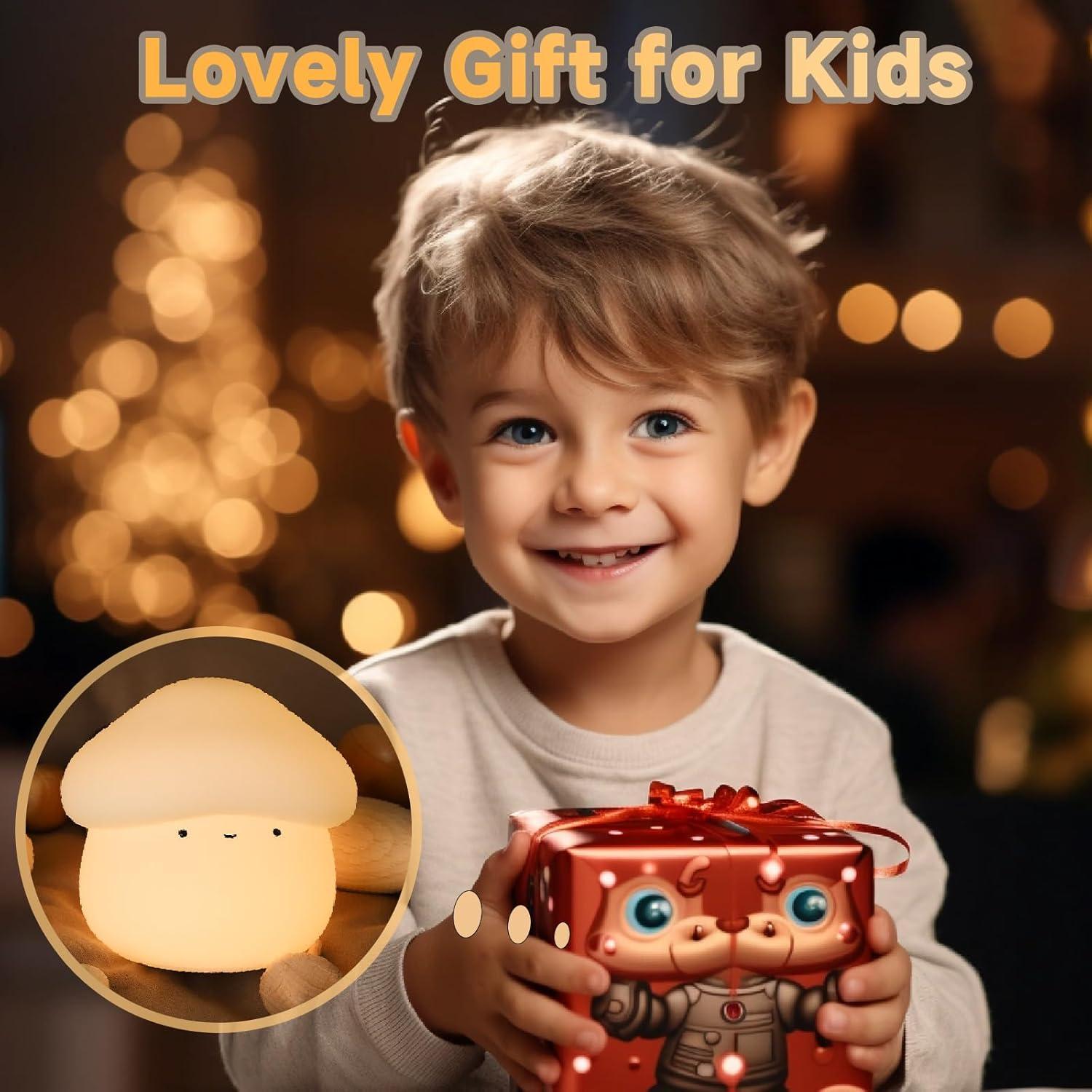 Luz Nocturna de Hongo AVEKI Blanca Recargable Táctil 2 Niveles