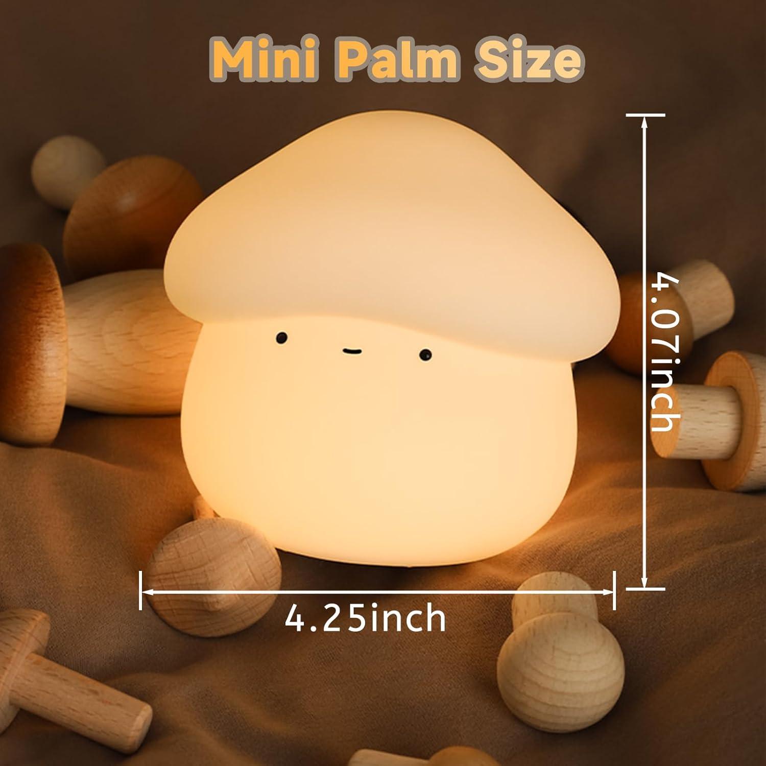 Luz Nocturna de Hongo AVEKI Blanca Recargable Táctil 2 Niveles