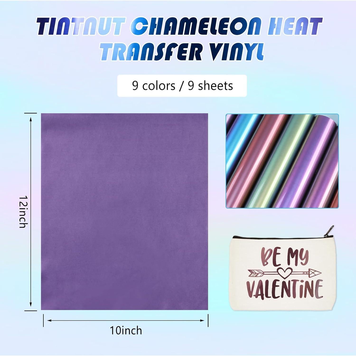 Vinilo de Transferencia de Calor Tintnut Camaleón 30.48x25.4cm 9 Colores