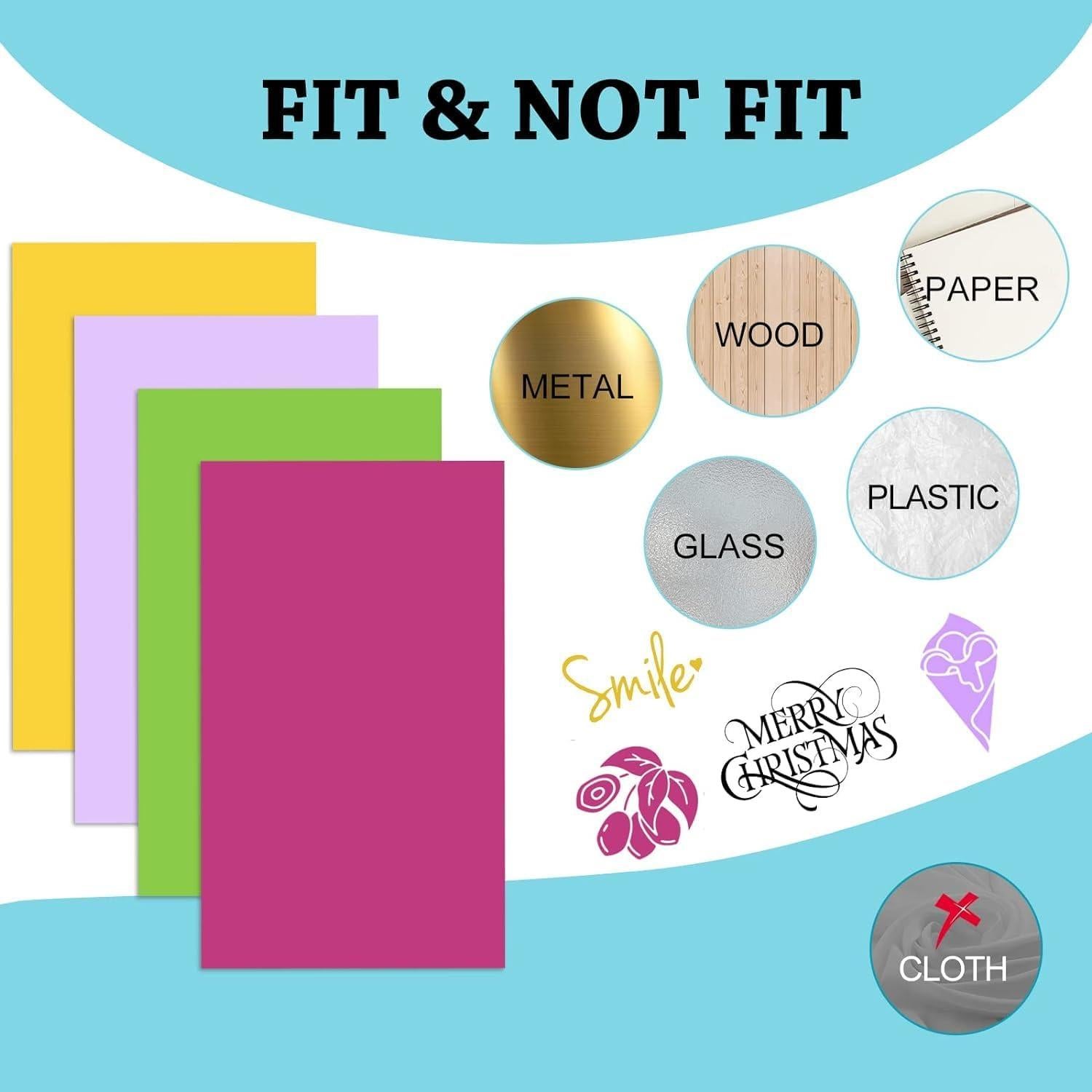 Vinilo Inteligente UCEC Removible 27 Hojas 14x30.5 cm 22 Colores