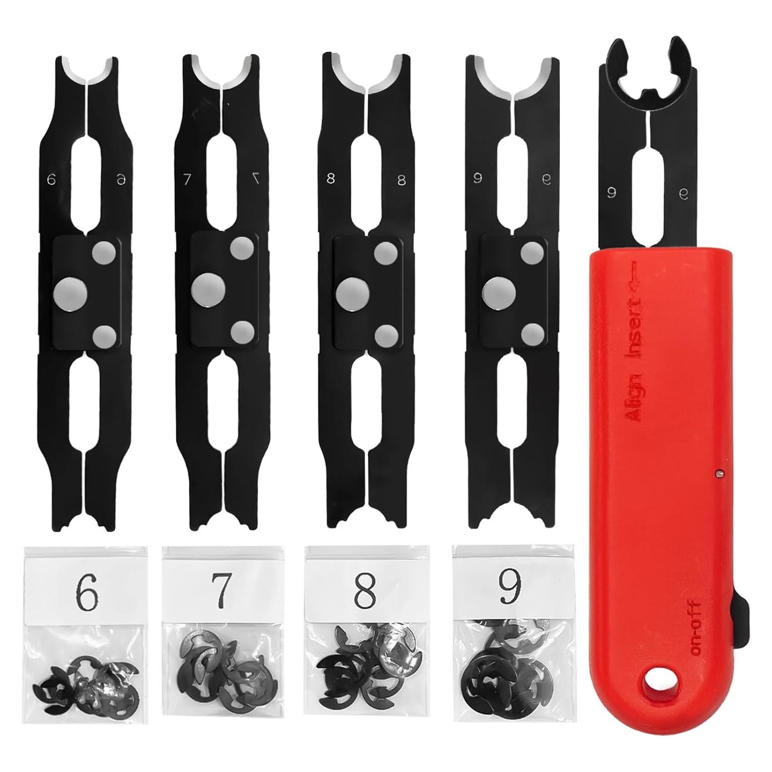 Kit Clips E Sopnom 4 Tamaños 6-9 mm con Herramienta