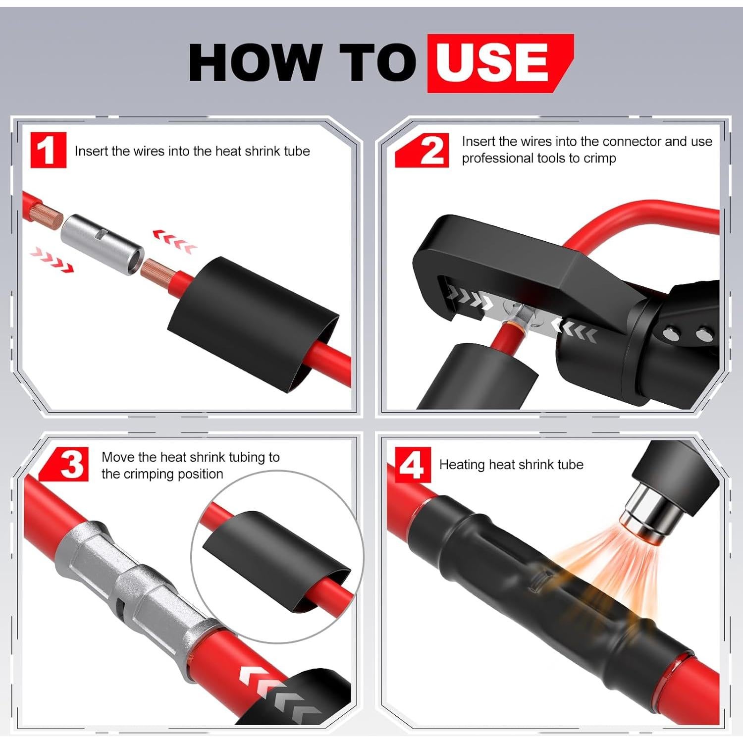 Conectores de Termofusión AIRIC 4 AWG - 6 Pcs Impermeables