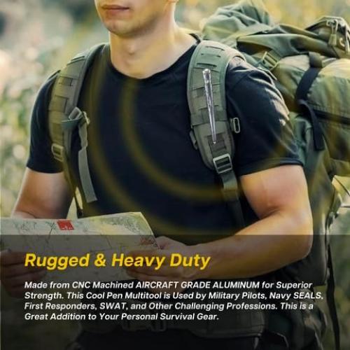 Bolígrafo Táctico TF TAKEFLIGHT con Linterna y Rompevidrios