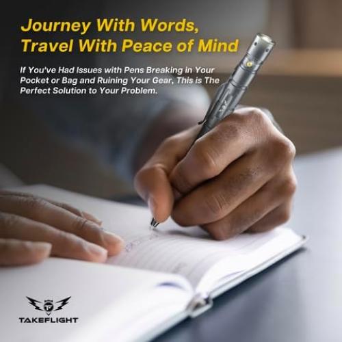 Bolígrafo Táctico TF TAKEFLIGHT con Linterna y Rompevidrios