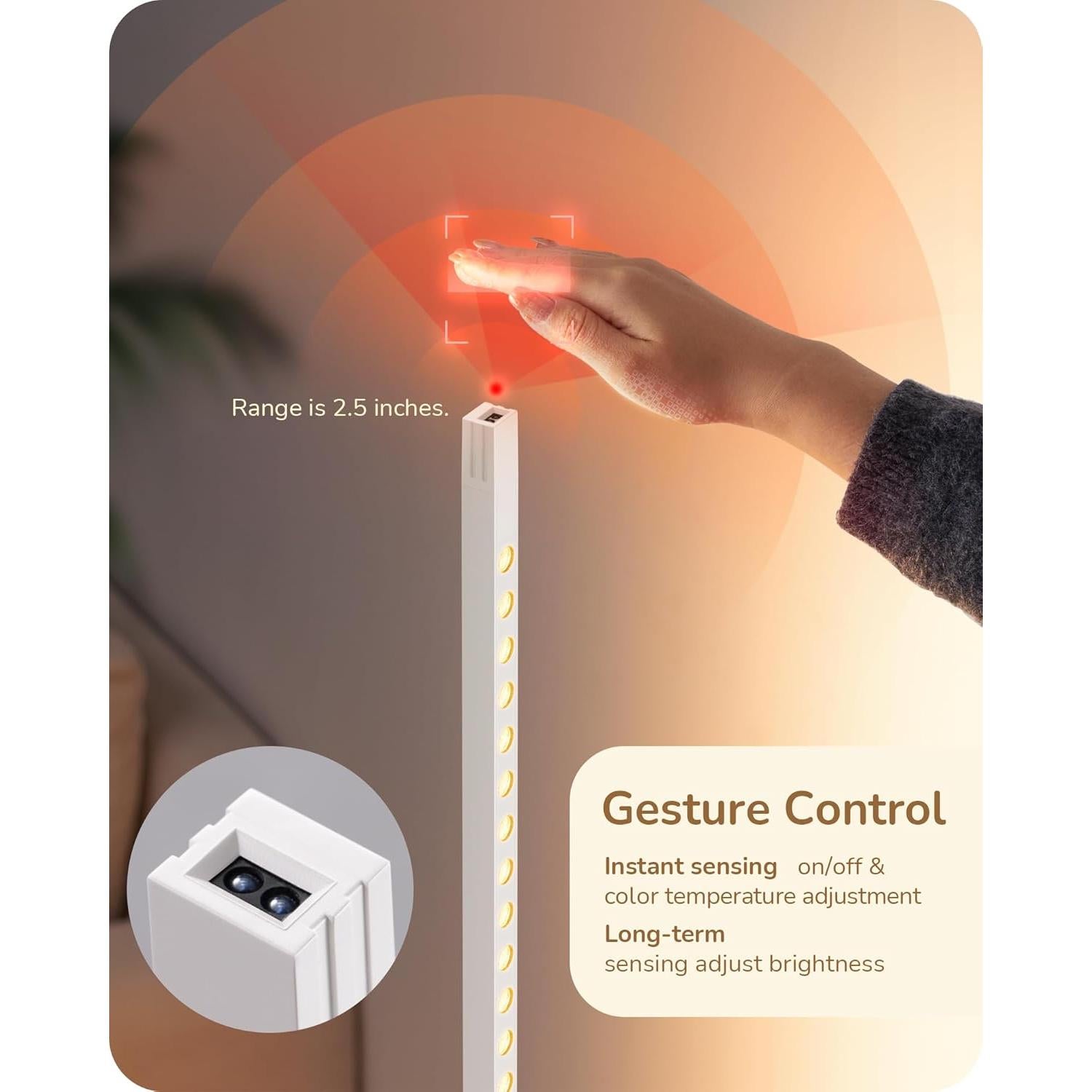 Lámpara de Pie LED EDISHINE HFLCC1A Regulable 12W Blanca