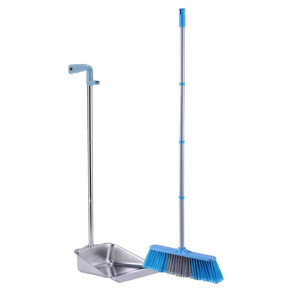 Conjunto de Escoba y Recogedor YONILL Acero Inoxidable 132 cm