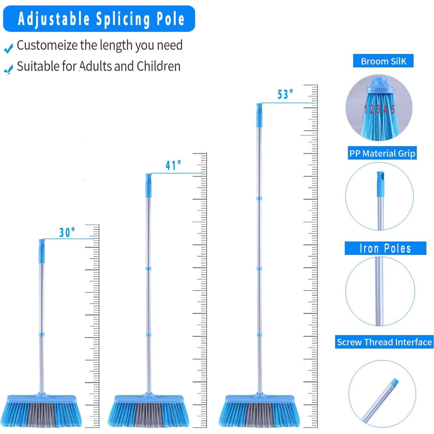 Conjunto de Escoba y Recogedor YONILL Acero Inoxidable 132 cm