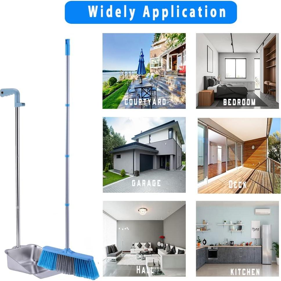 Conjunto de Escoba y Recogedor YONILL Acero Inoxidable 132 cm