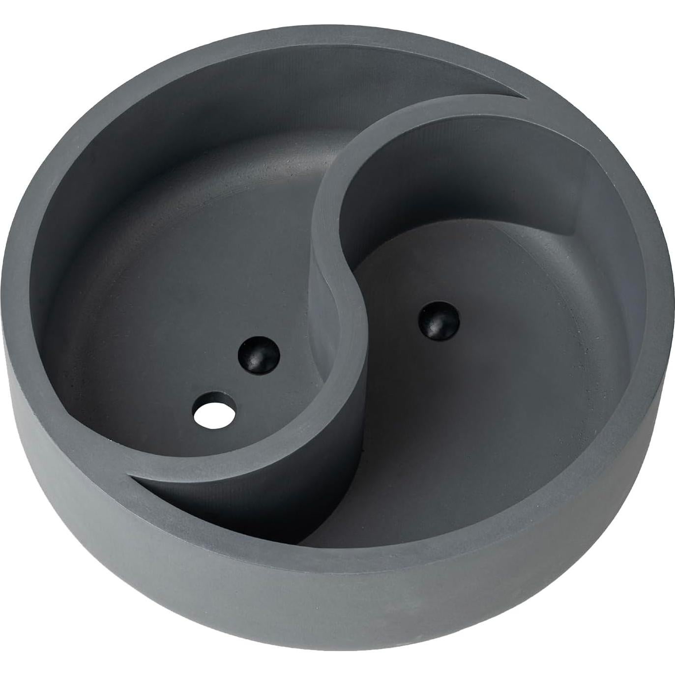 Maceta Yin Yang de Concreto Gris MyGift 24.1 cm con Drenaje